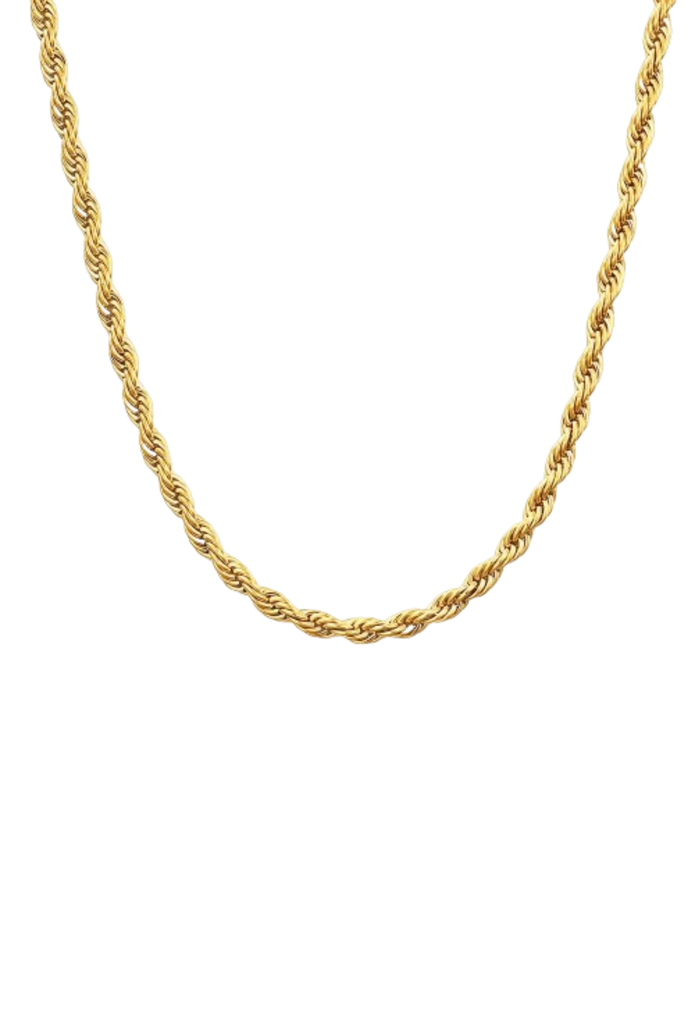 Gold Twist Rope Chain Necklace- 5mm