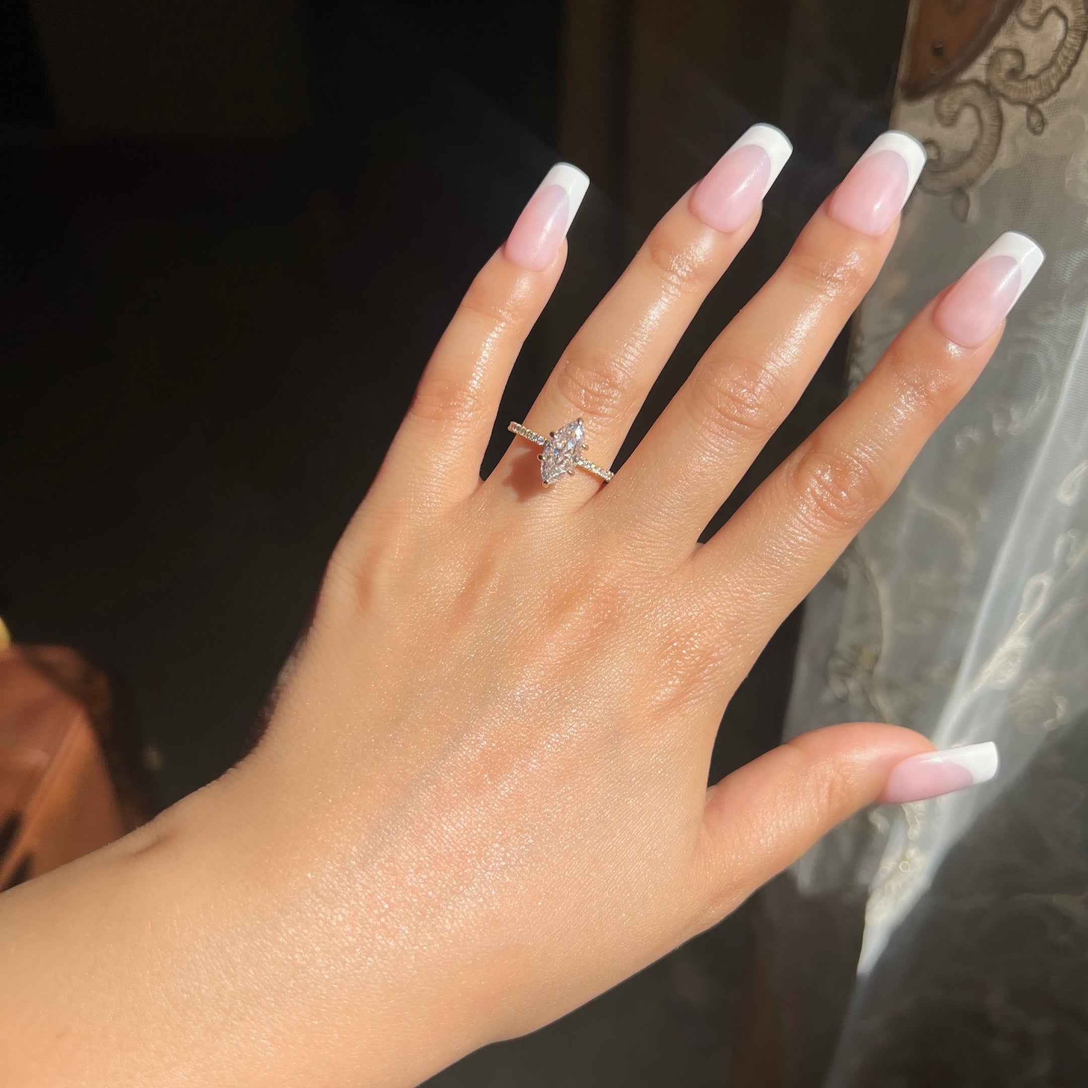 Farah Marquise Cut Sterling Silver Ring- Gold (Pre-Order)