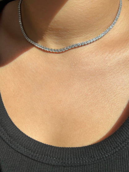 Dilara Sterling Silver Tennis Necklace- 3mm (Pre-Order)