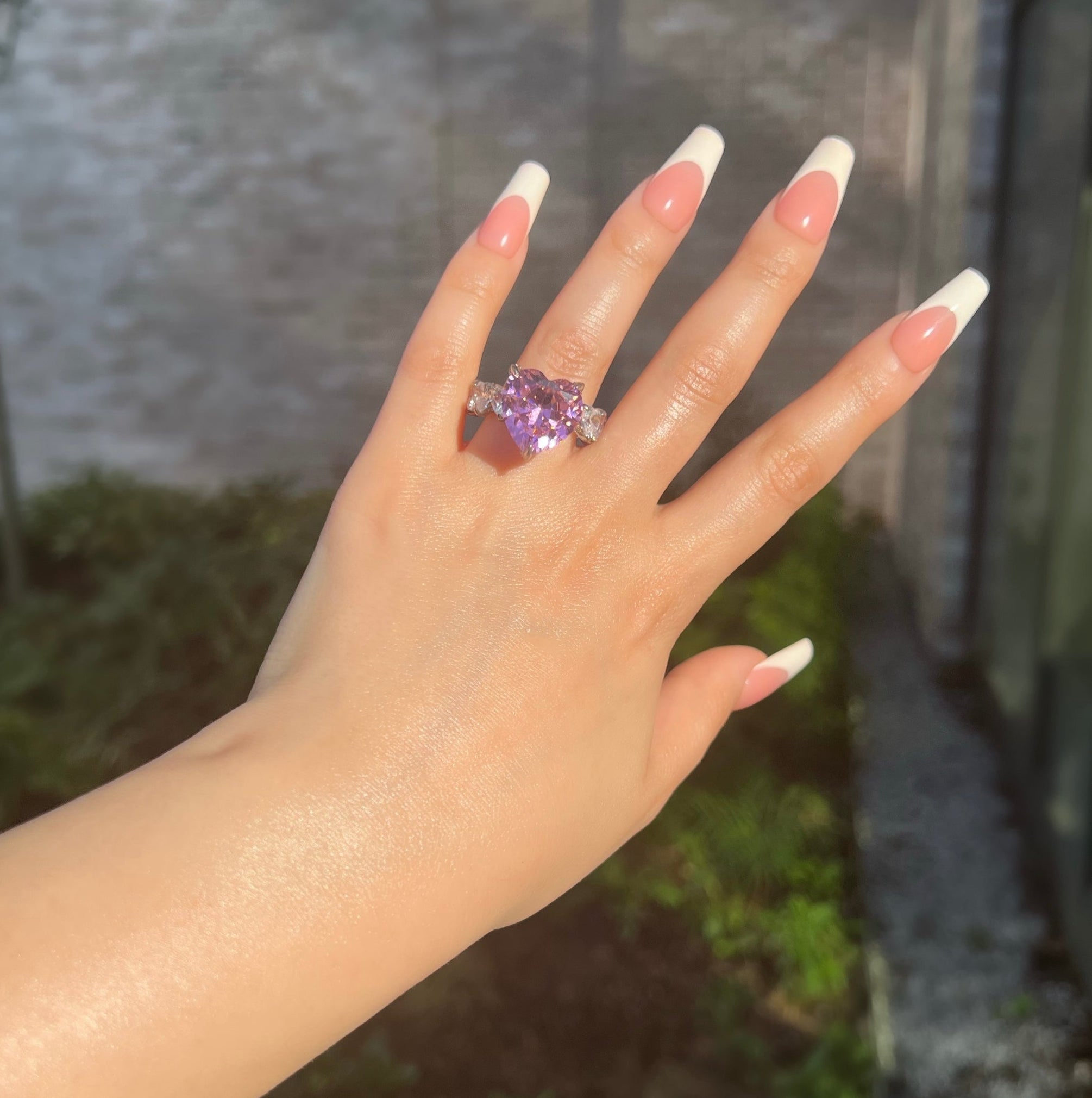 Queen Heart Cubic Zirconia Ring- Pink