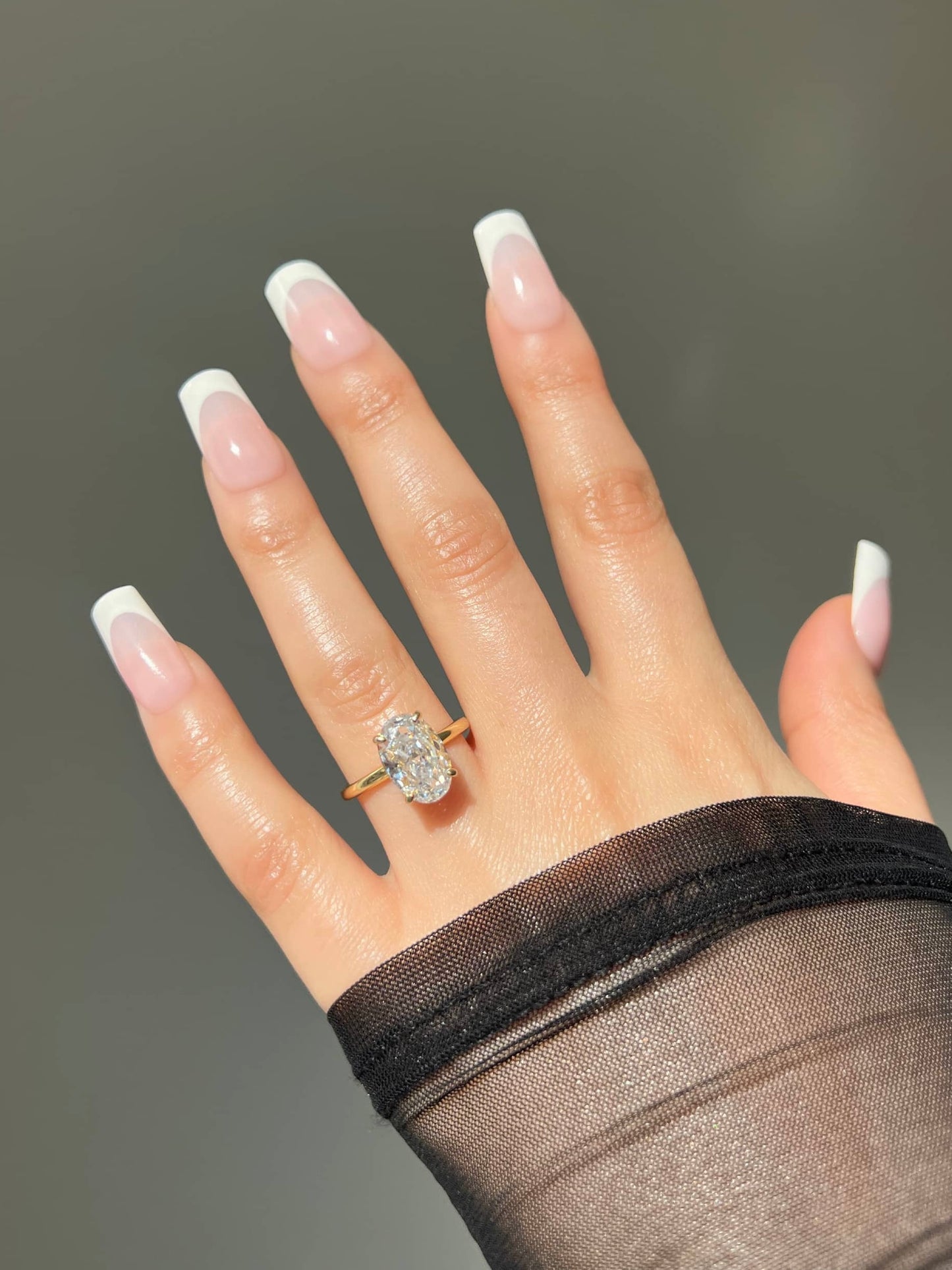 Diana Oval Cut Solitaire Sterling Silver Ring- Gold (Pre-Order)