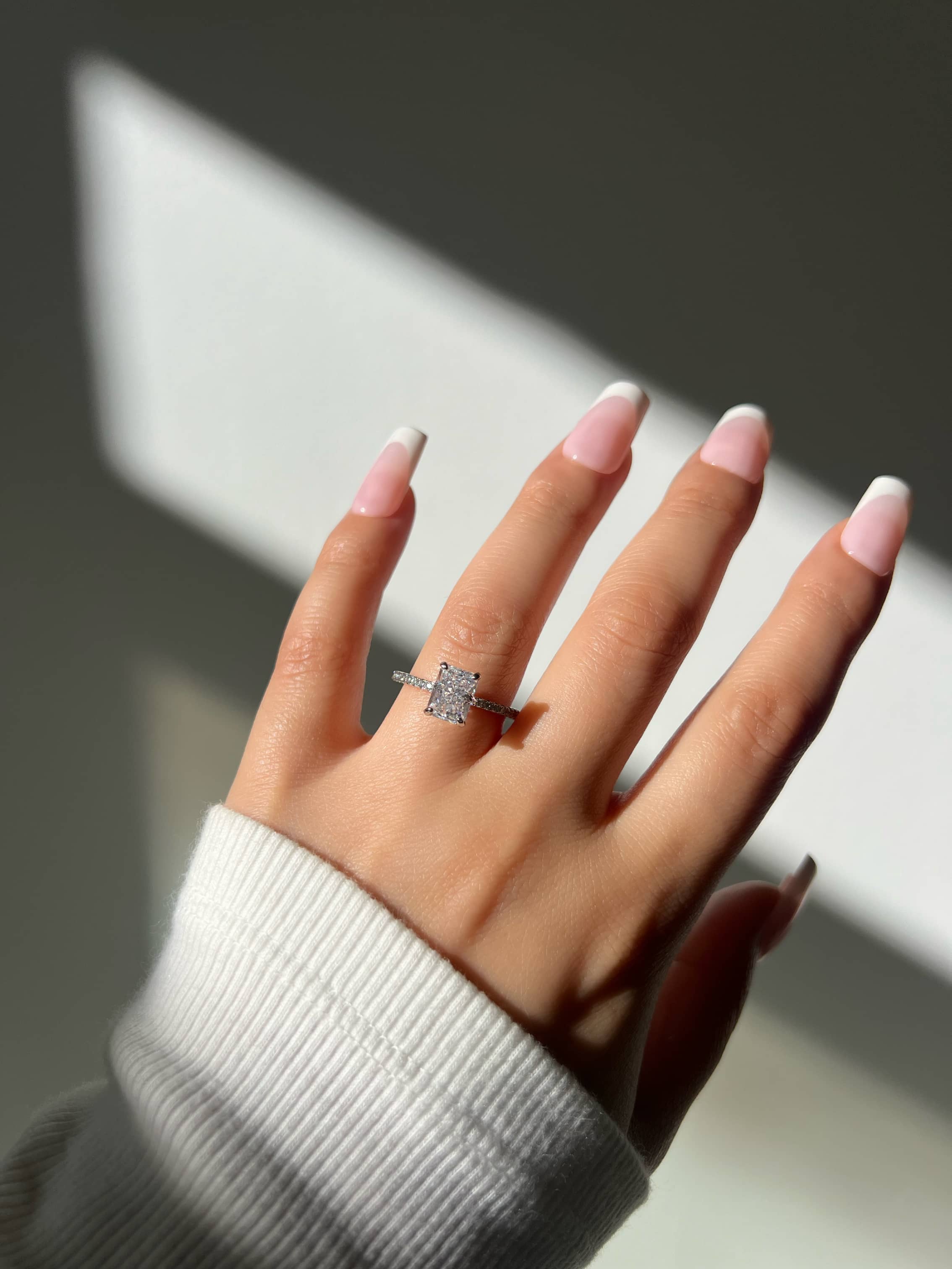 Mini Cecilia Radiant Cut Sterling Silver Ring- Silver (Pre-Order)