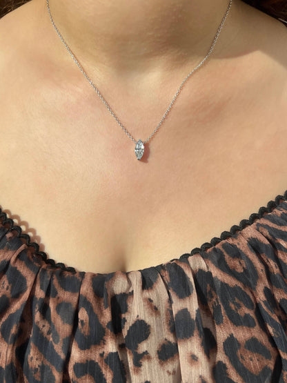 Ava Marquise Cut Sterling Silver Pendant Necklace