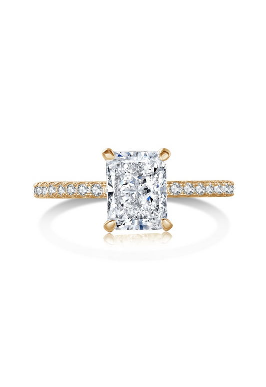 Mini Cecilia Radiant Cut Sterling Silver Ring- Gold (Pre-Order)
