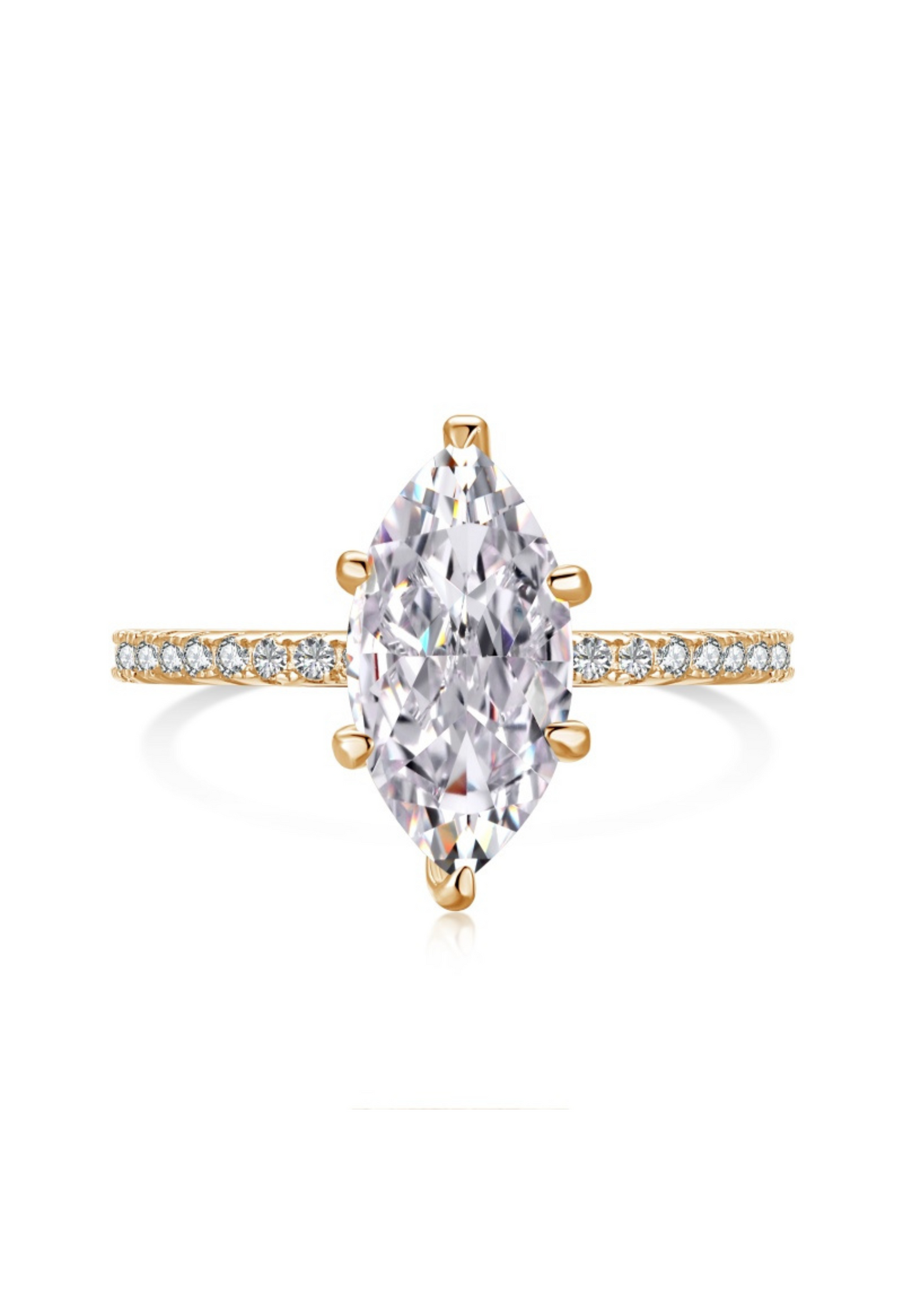 Farah Marquise Cut Sterling Silver Ring- Gold (Pre-Order)