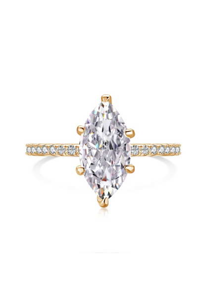 Farah Marquise Cut Sterling Silver Ring- Gold (Pre-Order)