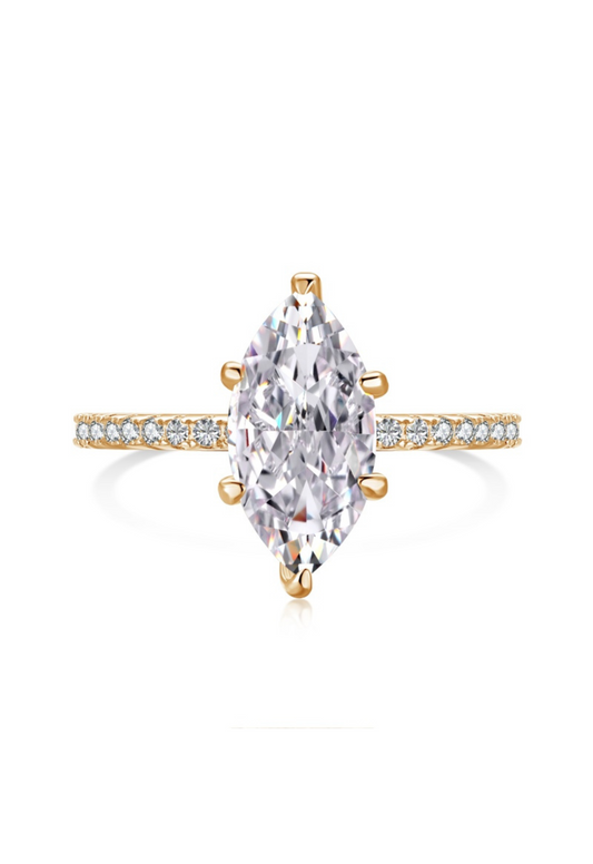 Farah Marquise Cut Sterling Silver Ring- Gold (Pre-Order)