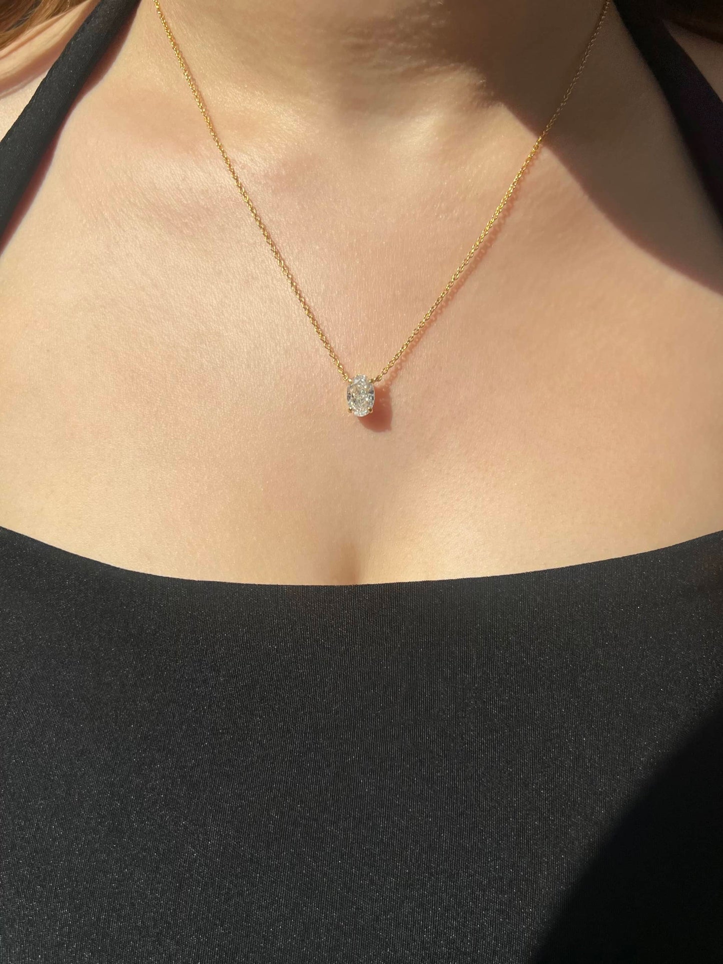 Diana Oval Cut Sterling Silver Pendant Necklace (Pre-Order)