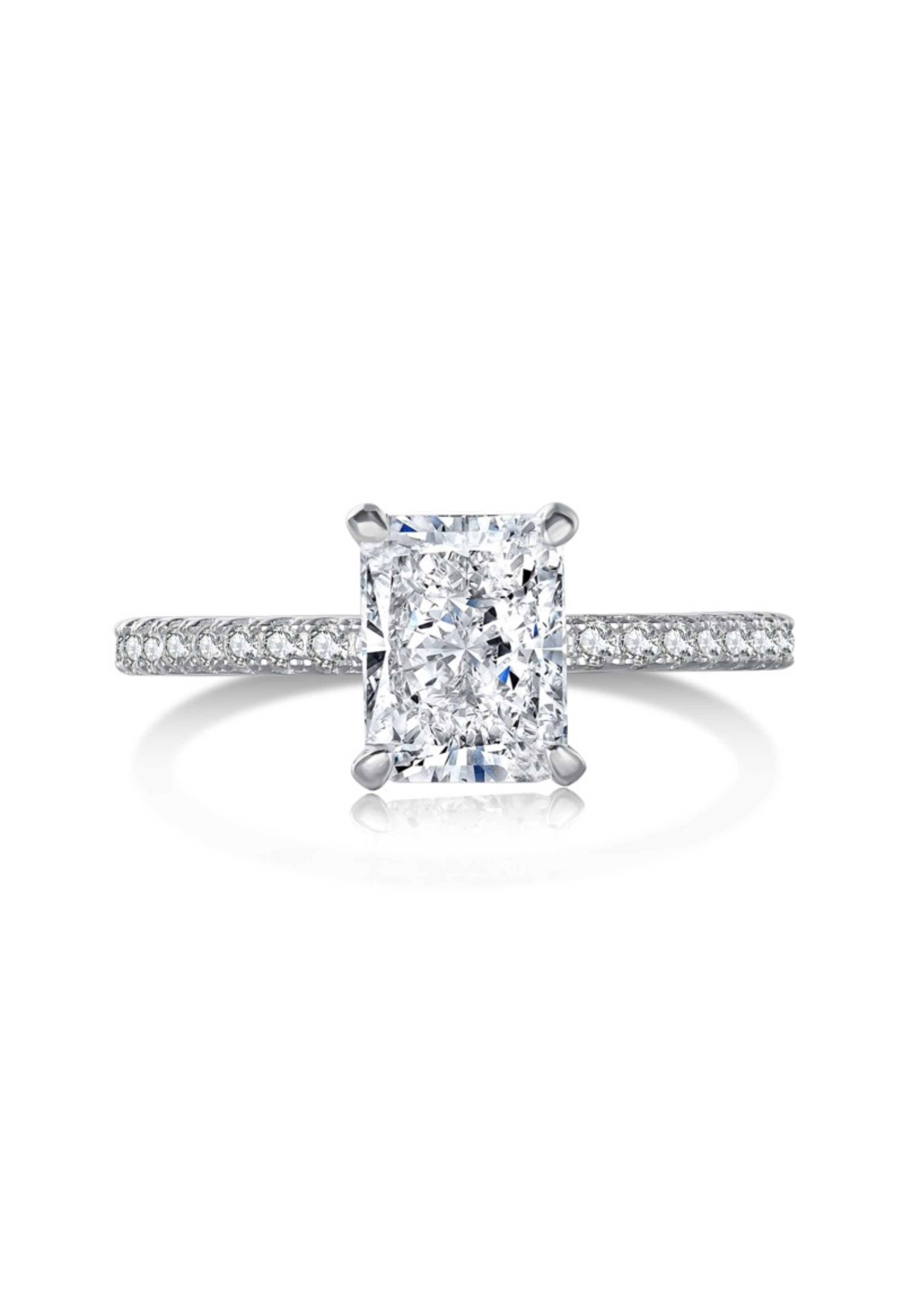 Mini Cecilia Radiant Cut Sterling Silver Ring- Silver (Pre-Order)