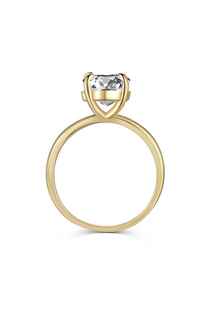 Diana Oval Cut Solitaire Sterling Silver Ring- Gold (Pre-Order)
