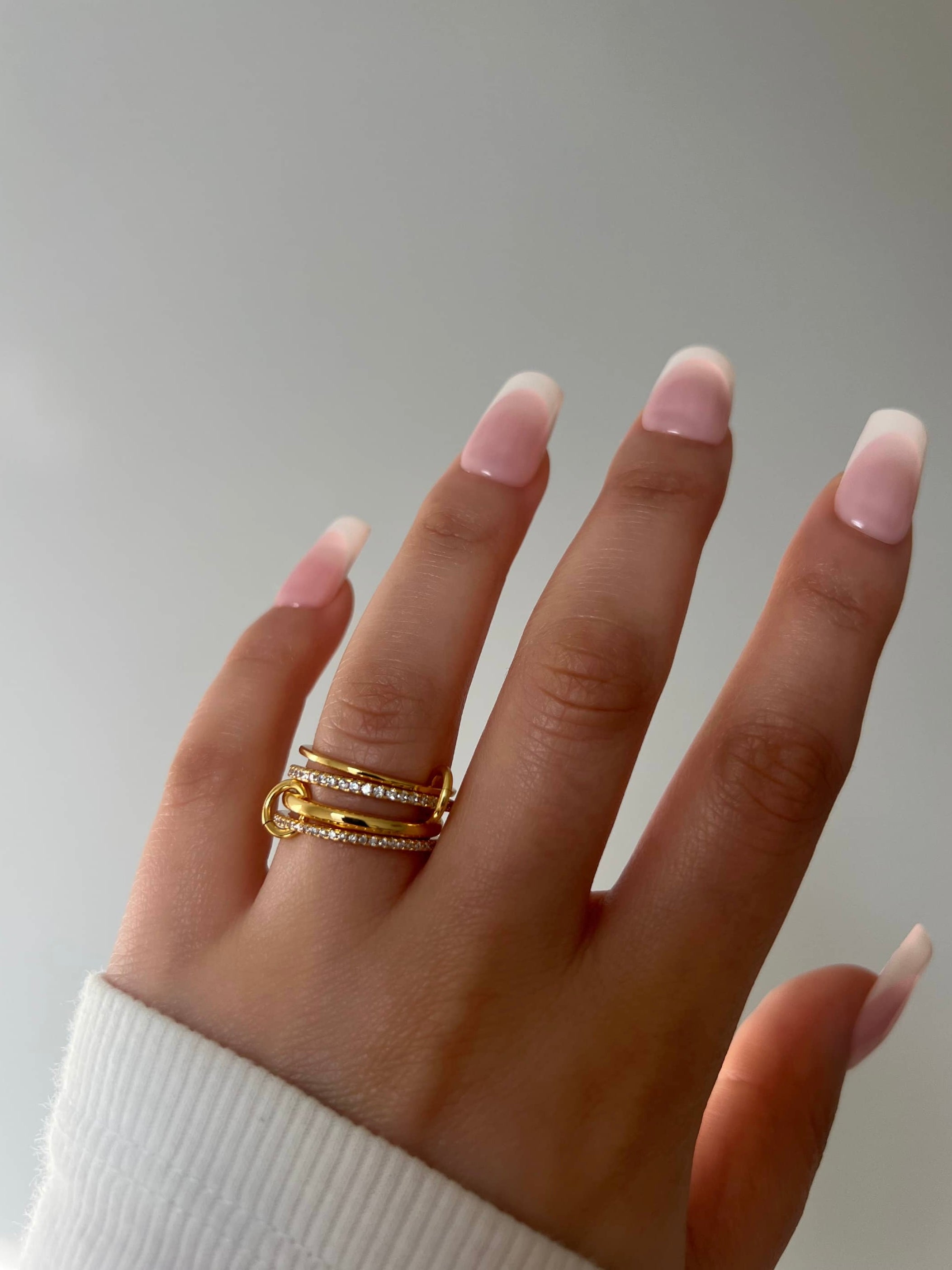 Enaya Sterling Silver Quadruple Band Ring- Gold (Pre-Order)