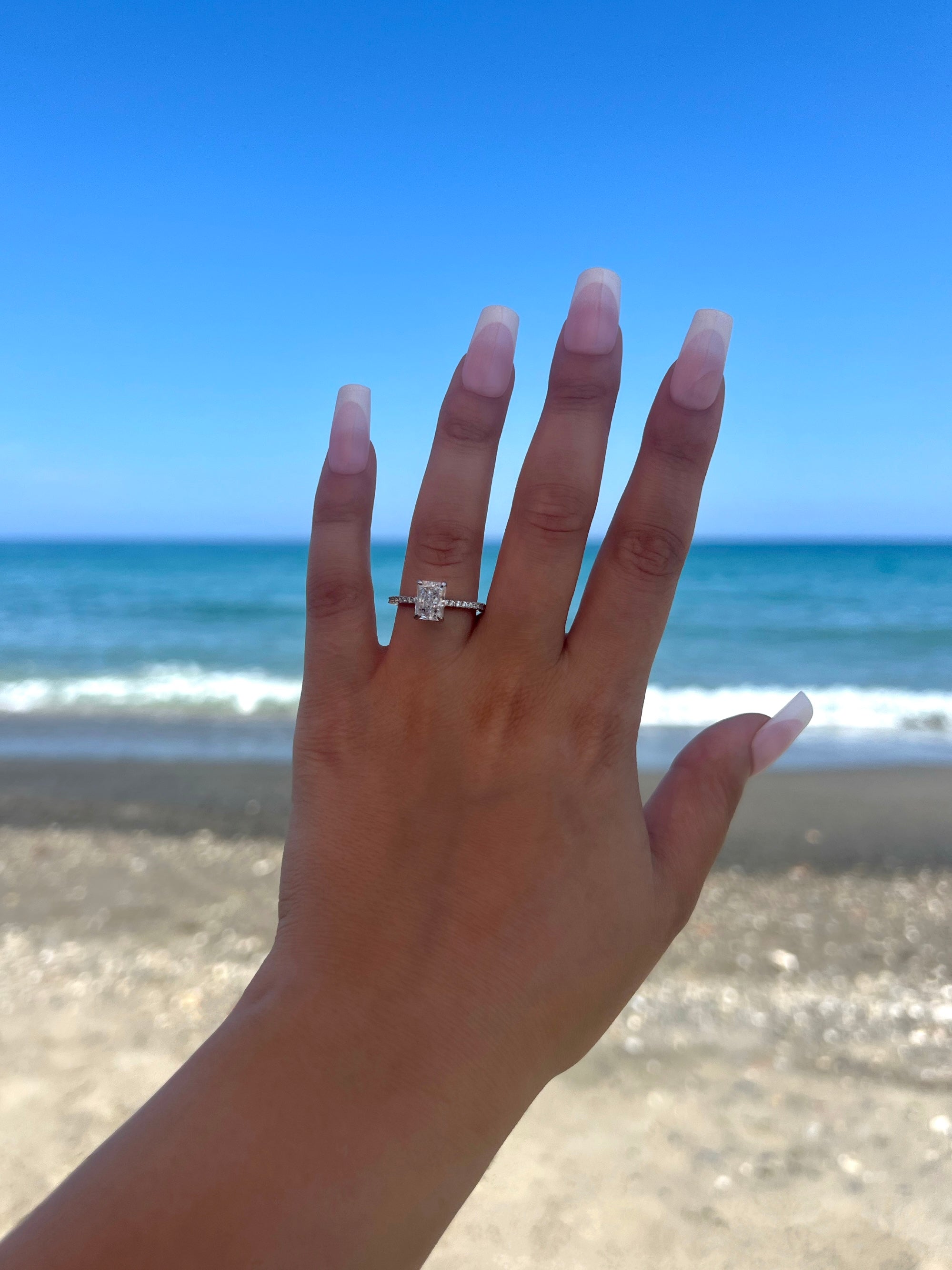 Mini Cecilia Radiant Cut Sterling Silver Ring- Silver (Pre-Order)