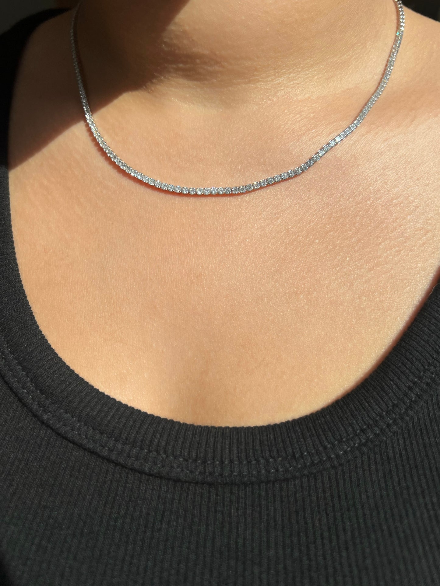 Dilara Sterling Silver Tennis Necklace- 2mm (Pre-Order)