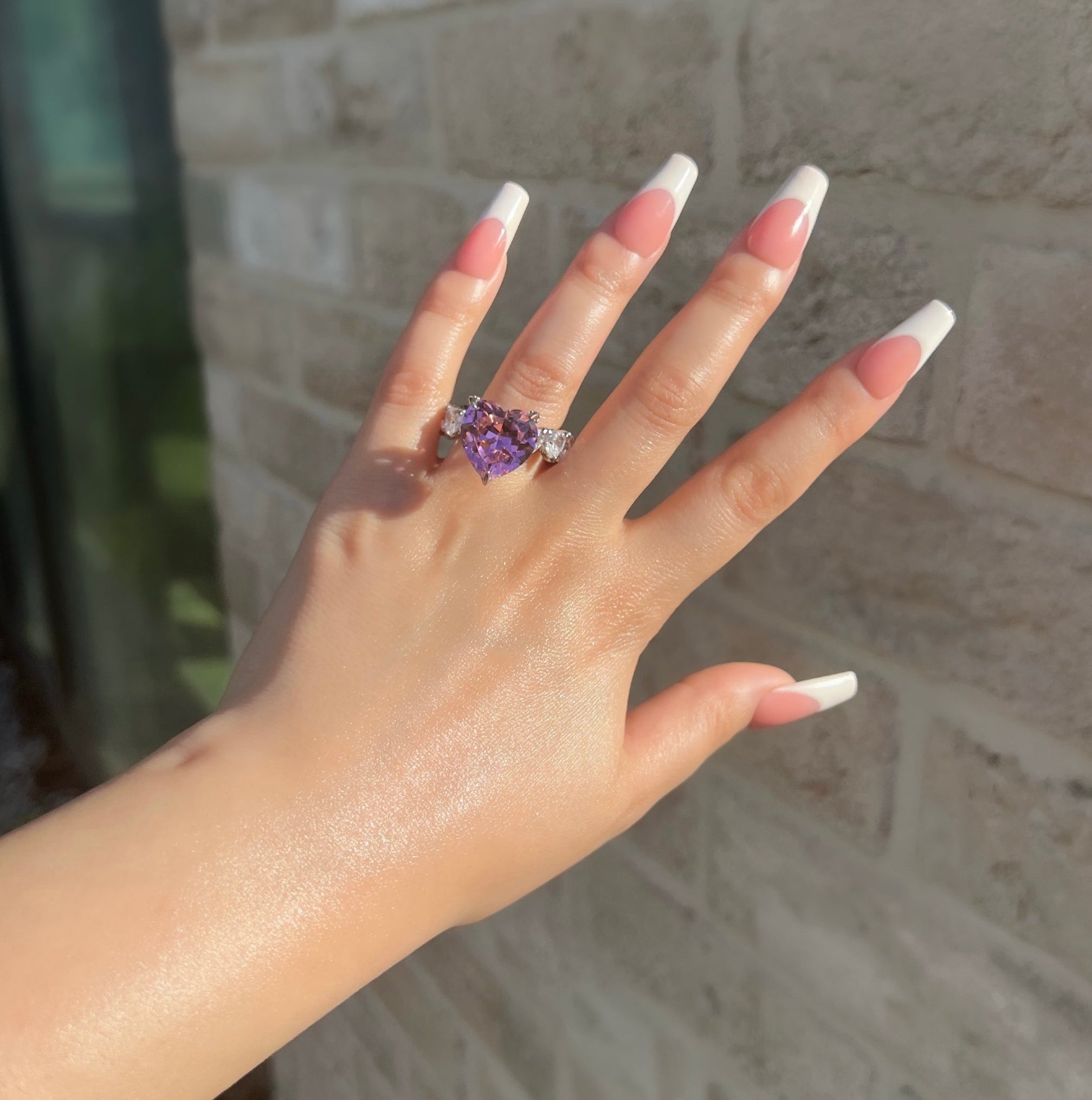 Queen Heart Cubic Zirconia Ring- Pink