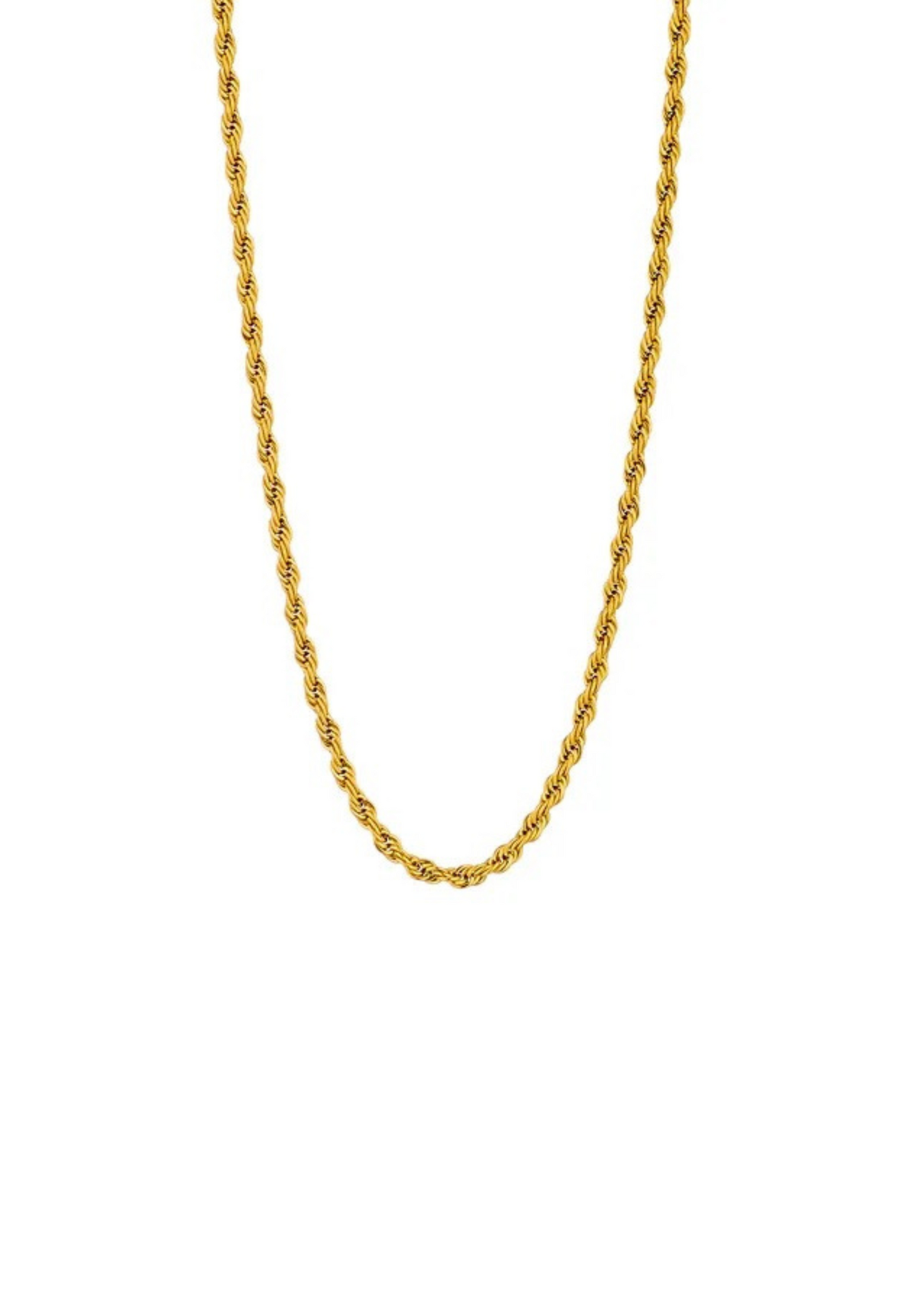 Gold Twist Rope Chain Necklace- 3mm