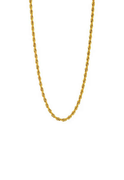 Gold Twist Rope Chain Necklace- 3mm