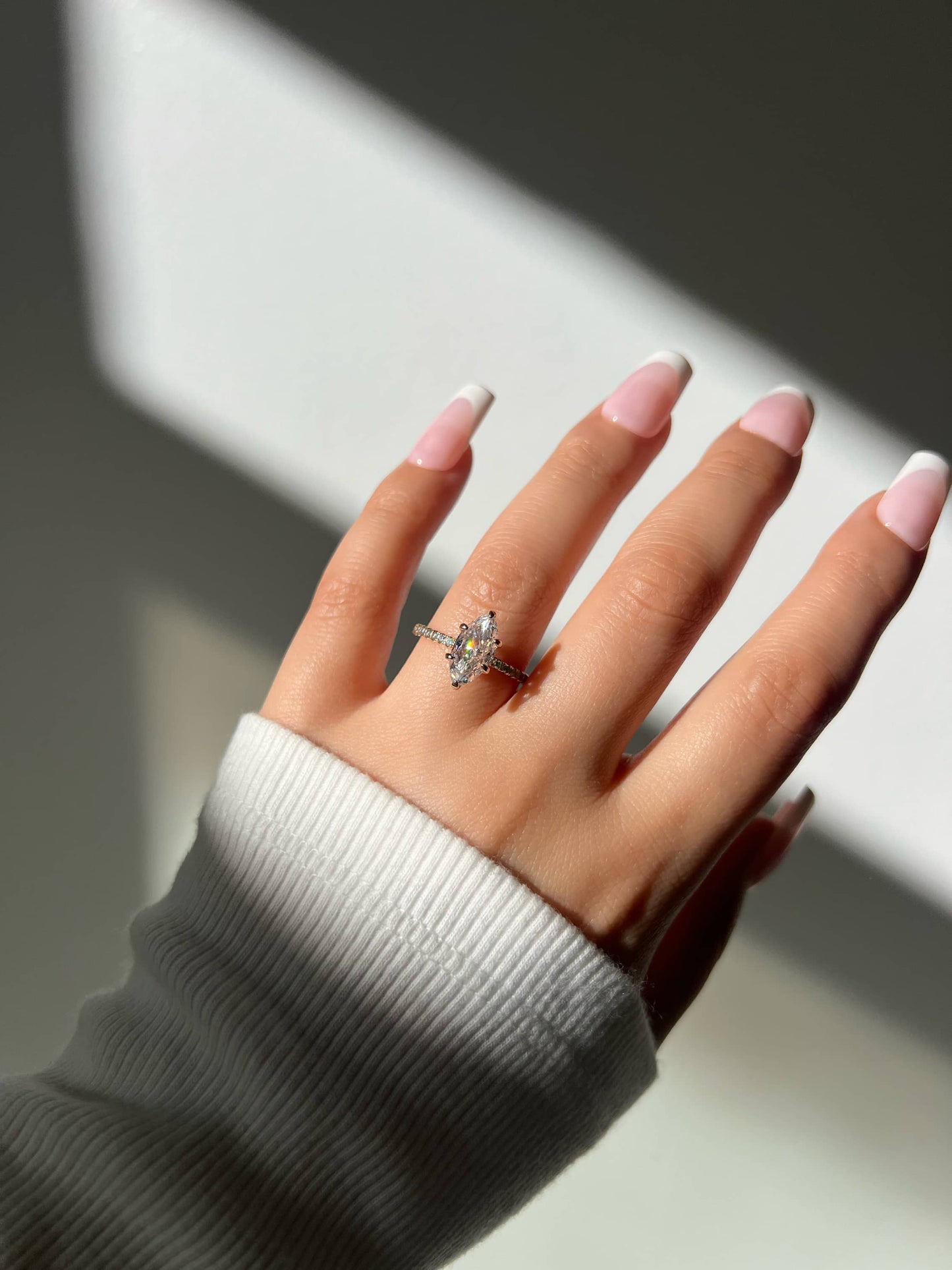 Farah Marquise Cut Sterling Silver Ring- Gold (Pre-Order)