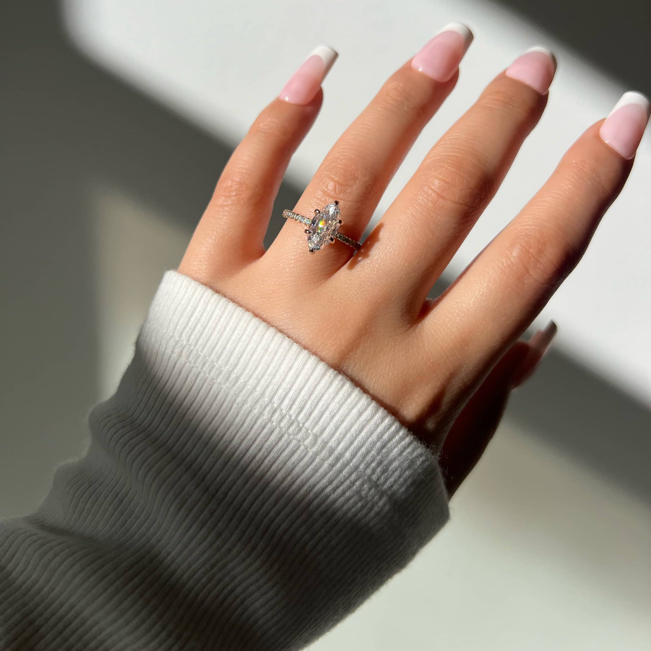 Farah Marquise Cut Sterling Silver Ring- Gold (Pre-Order)