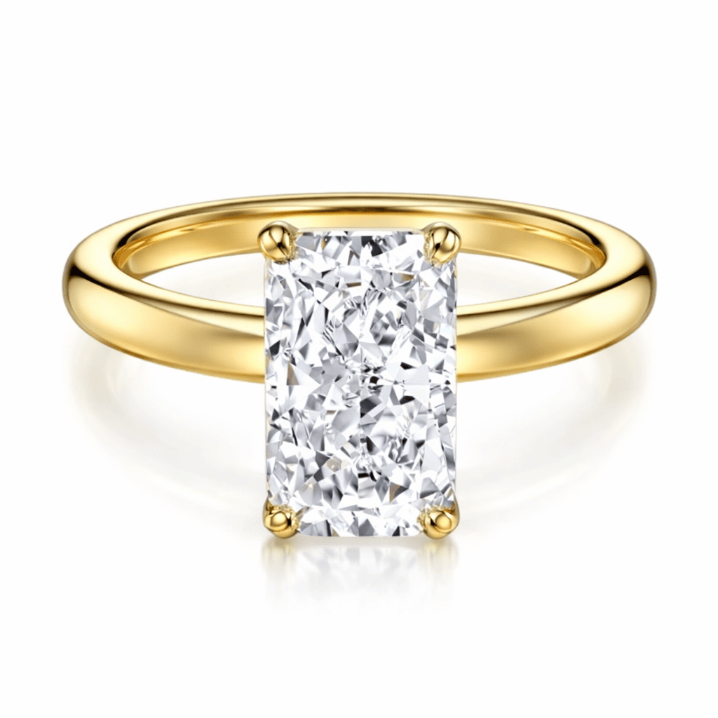 Celina Radiant Cut Solitaire Sterling Silver Ring