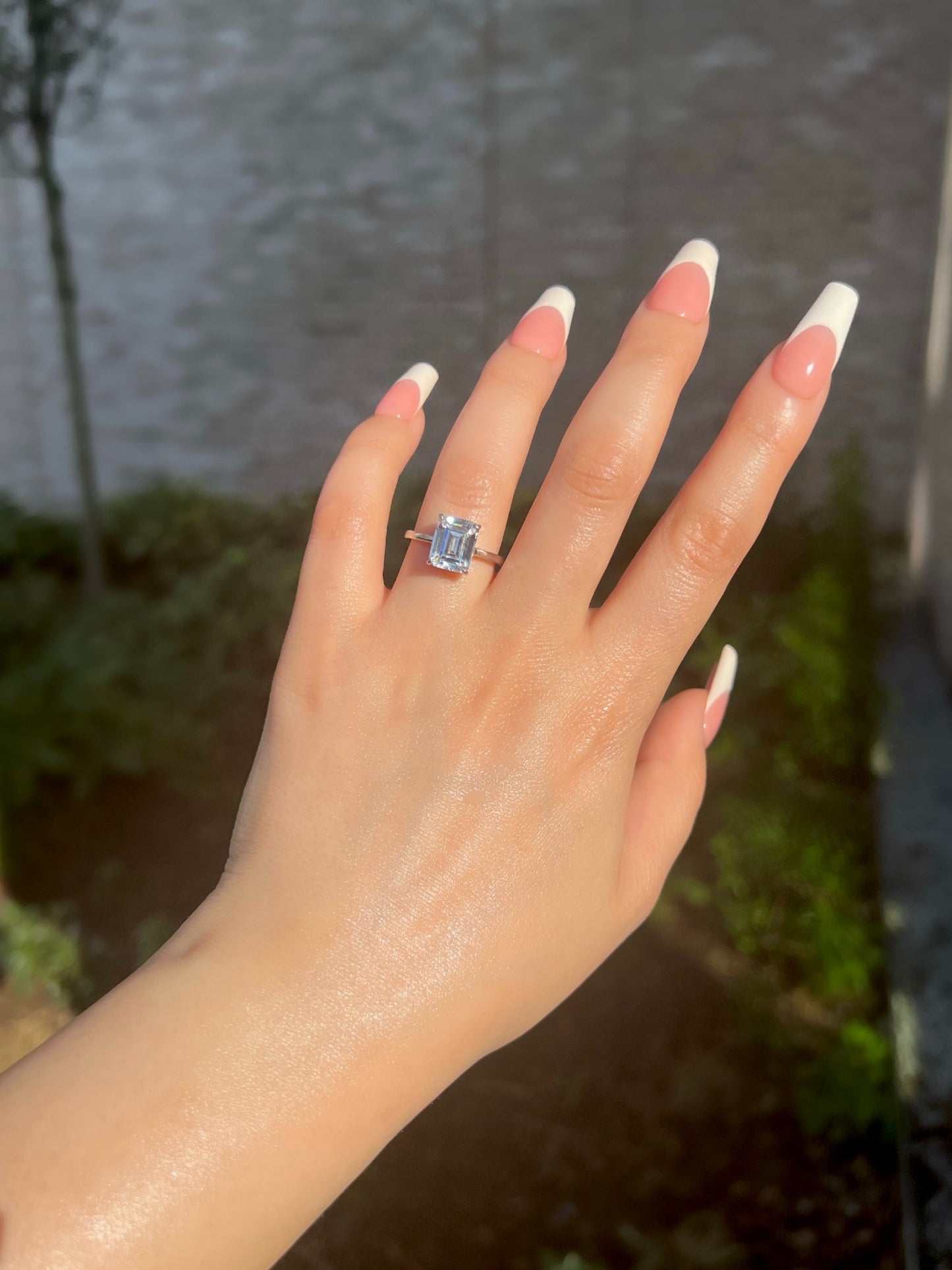 Esmeralda Emerald Cut Sterling Silver Ring