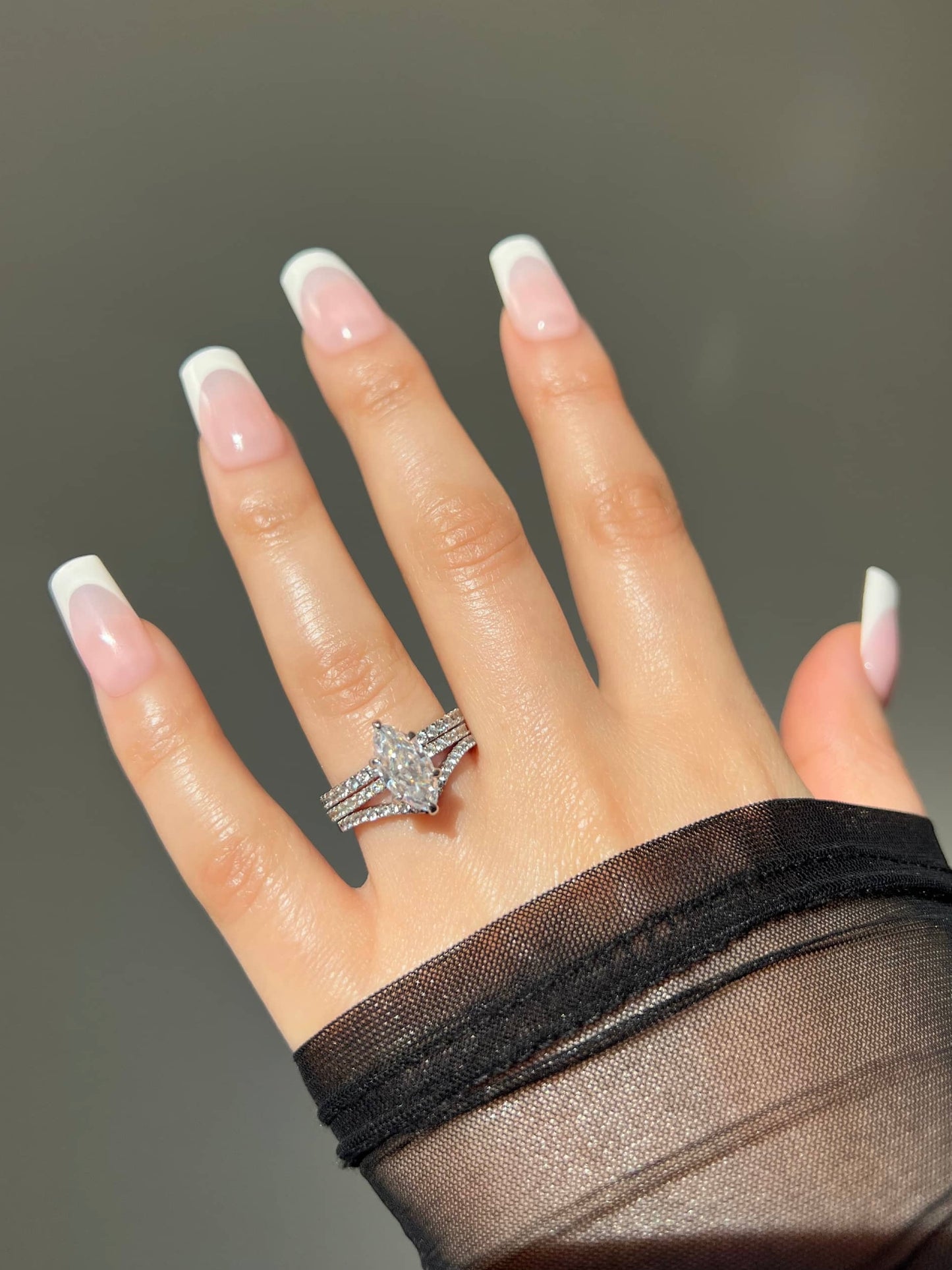 Farah Marquise Cut Sterling Silver Ring- Silver (Pre-Order)