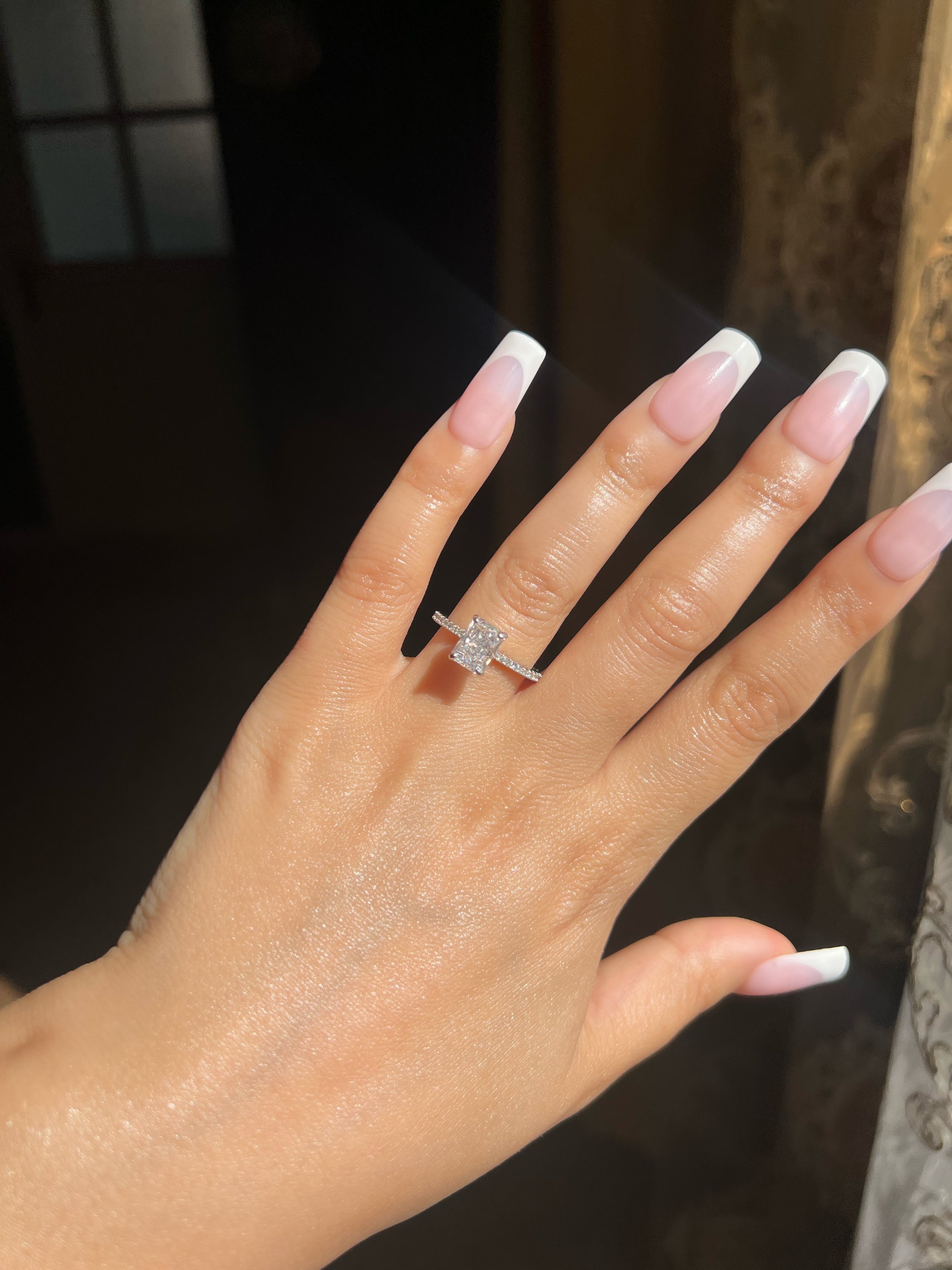 Mini Cecilia Radiant Cut Sterling Silver Ring- Silver (Pre-Order)