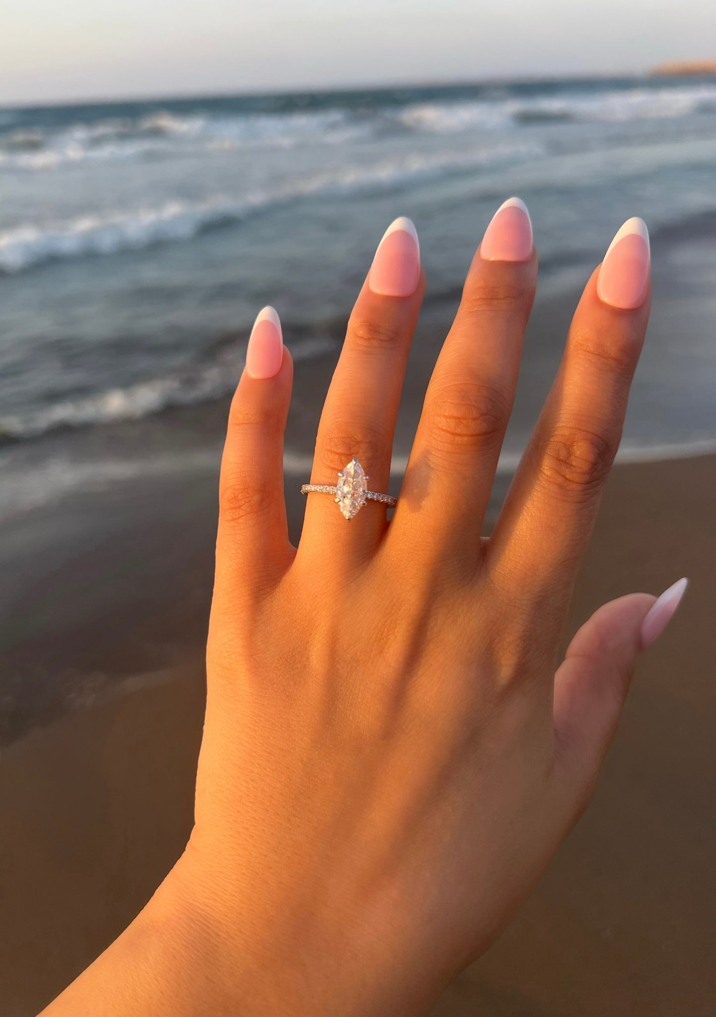 Farah Marquise Cut Sterling Silver Ring- Silver (Pre-Order)