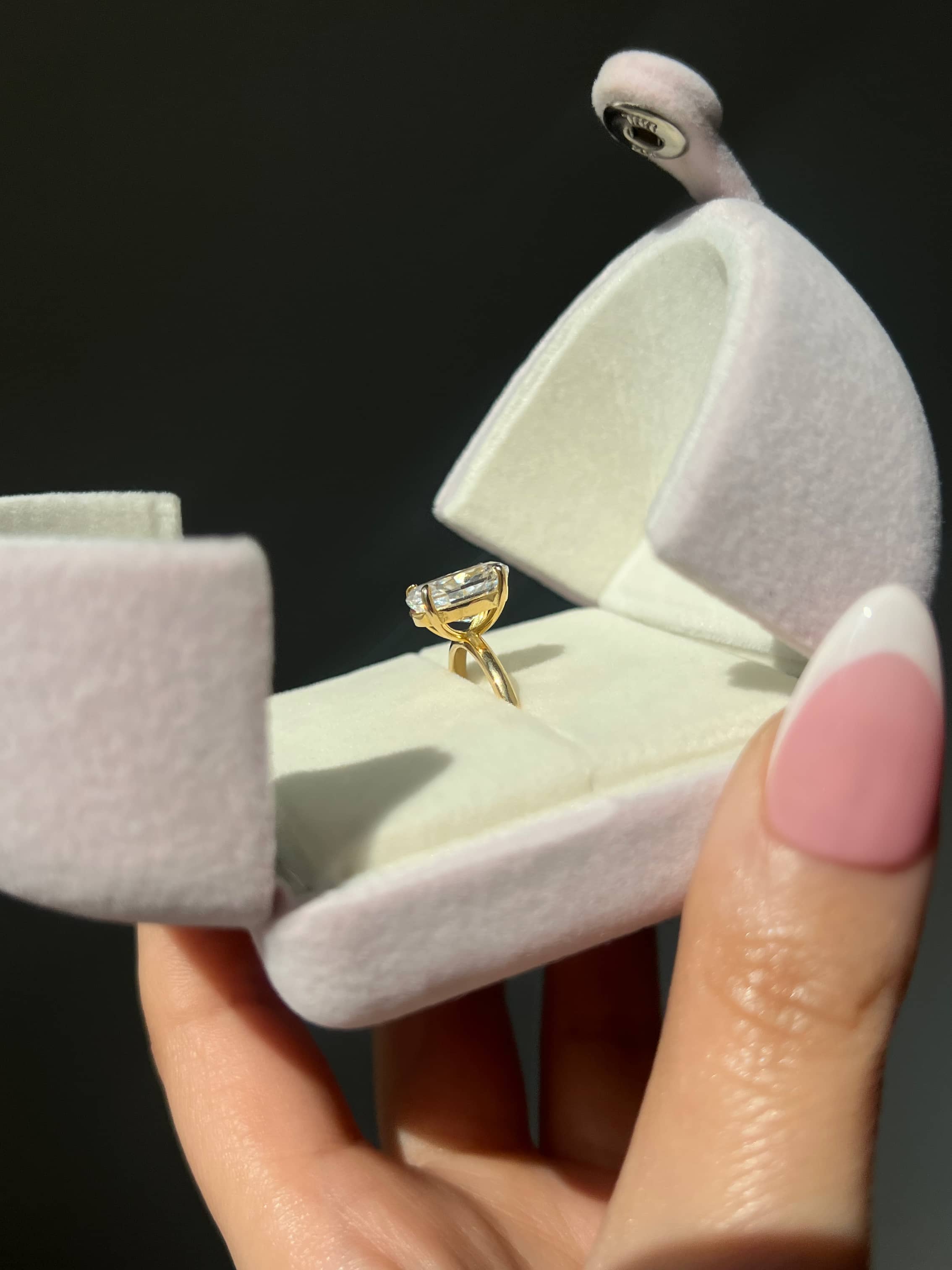 Diana Oval Cut Solitaire Sterling Silver Ring- Gold