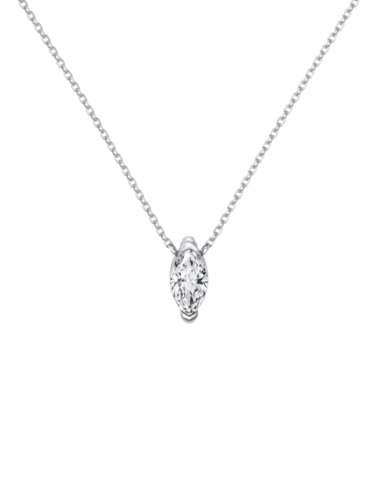 Ava Marquise Cut Sterling Silver Pendant Necklace
