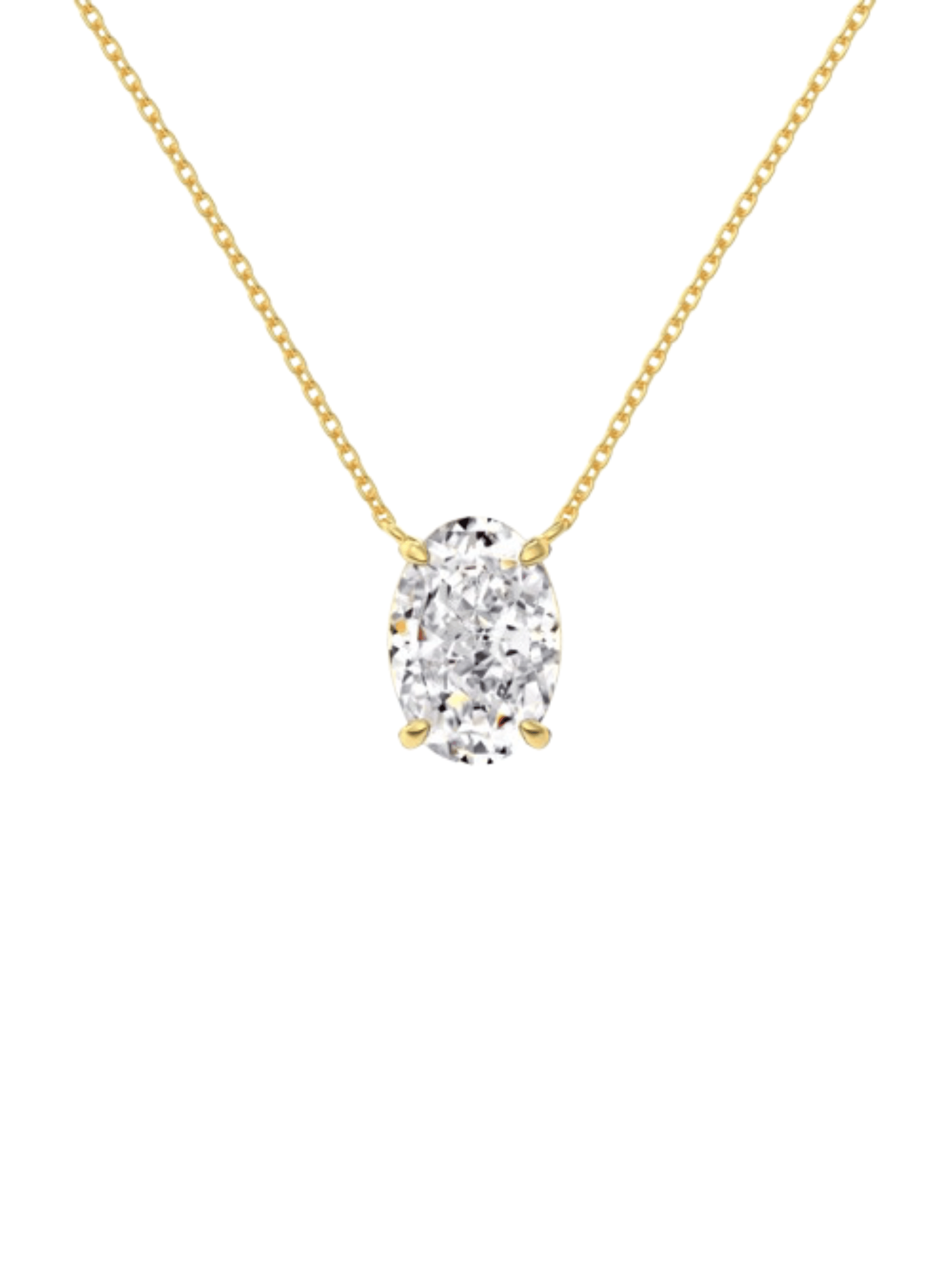 Diana Oval Cut Sterling Silver Pendant Necklace