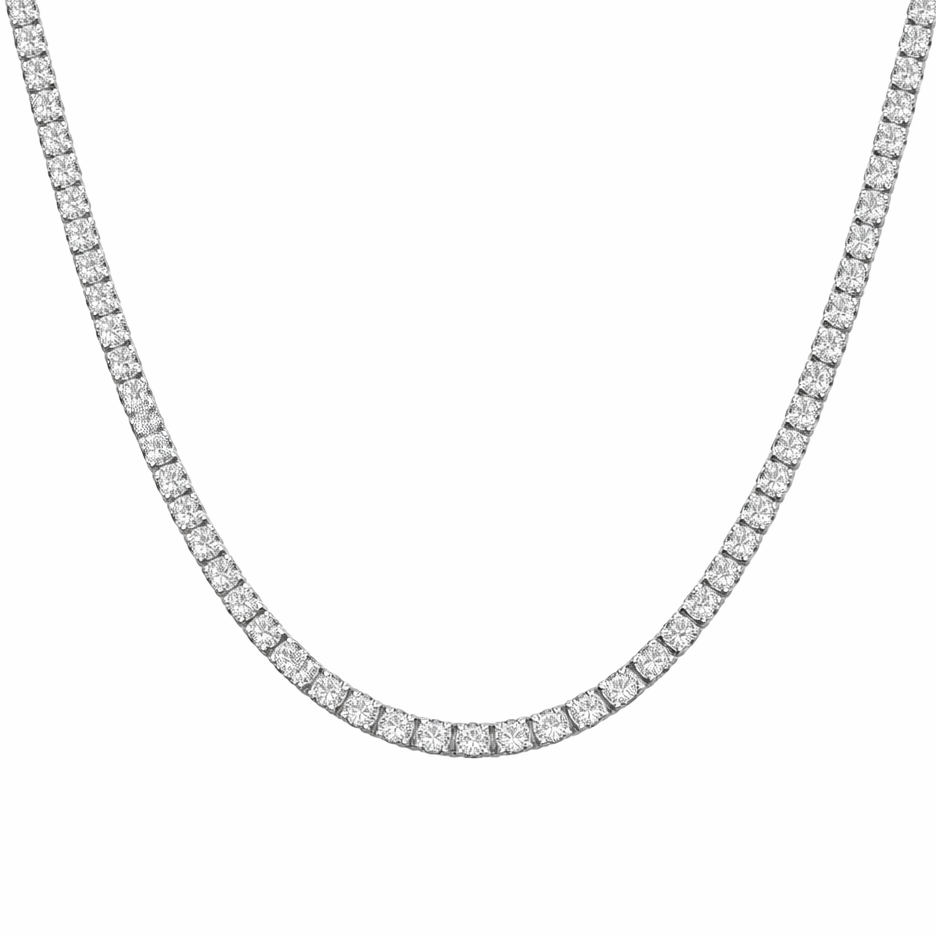 Dilara Sterling Silver Tennis Necklace- 3mm