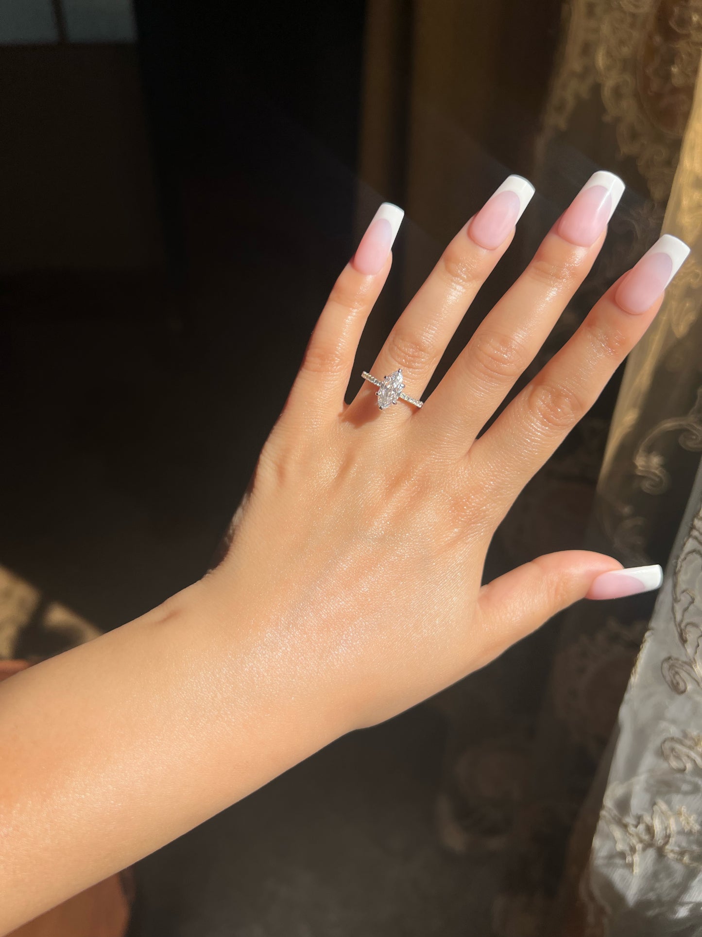 Farah Marquise Cut Sterling Silver Ring- Silver (Pre-Order)