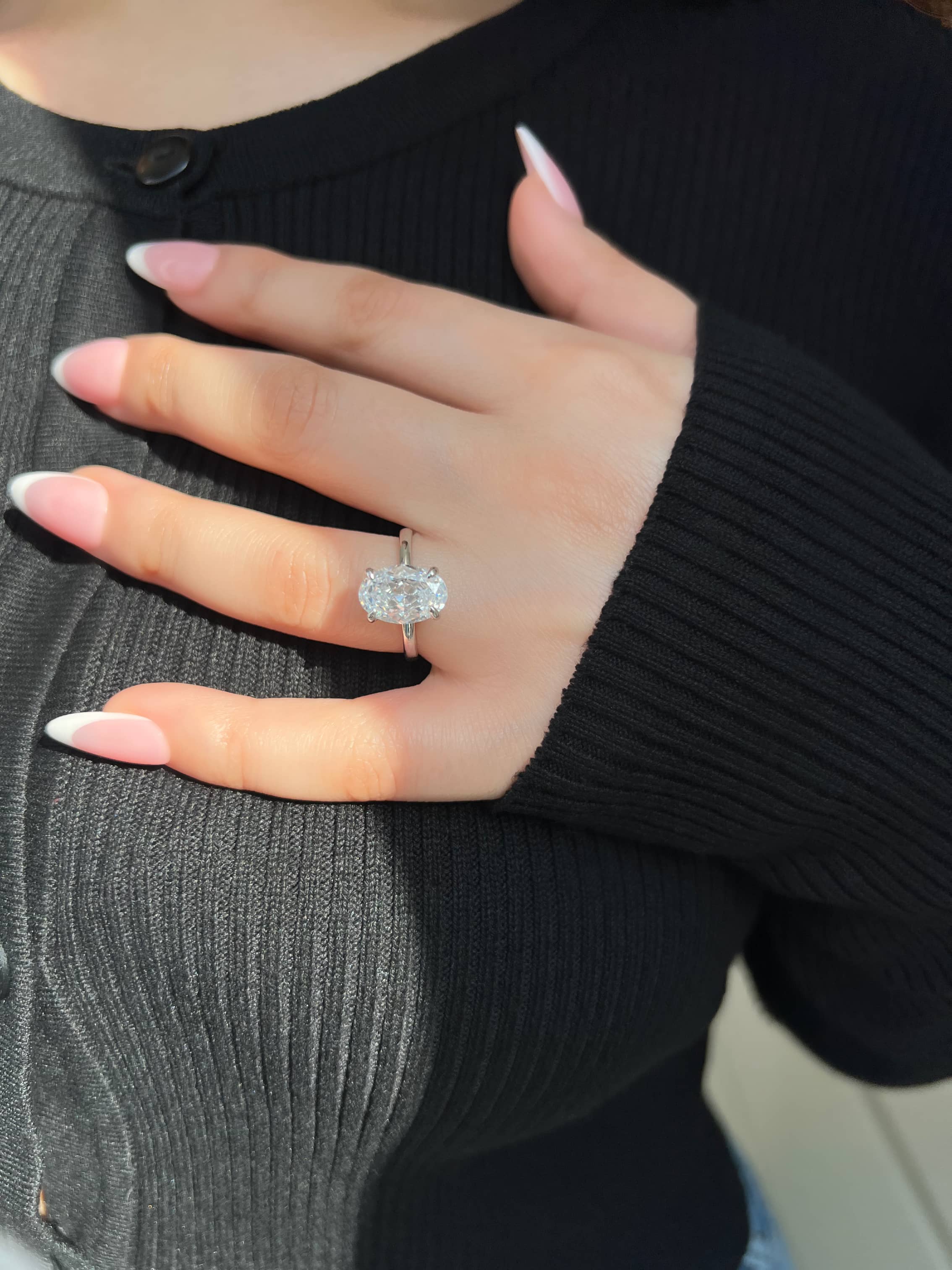 Diana Oval Cut Solitaire Sterling Silver Ring- Silver (Pre-Order)