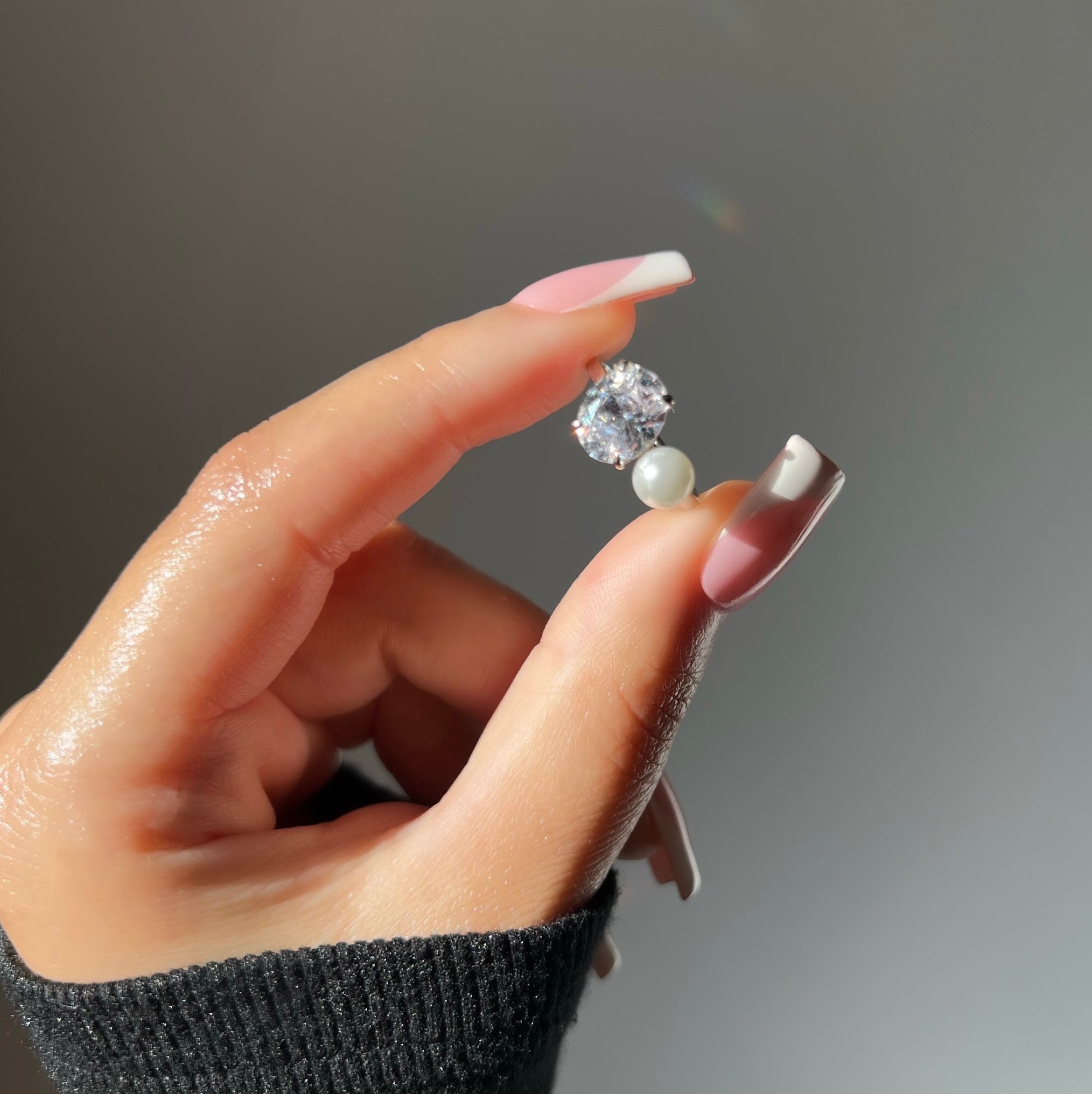 Doux Pearl Toi Et Moi Sterling Silver Ring