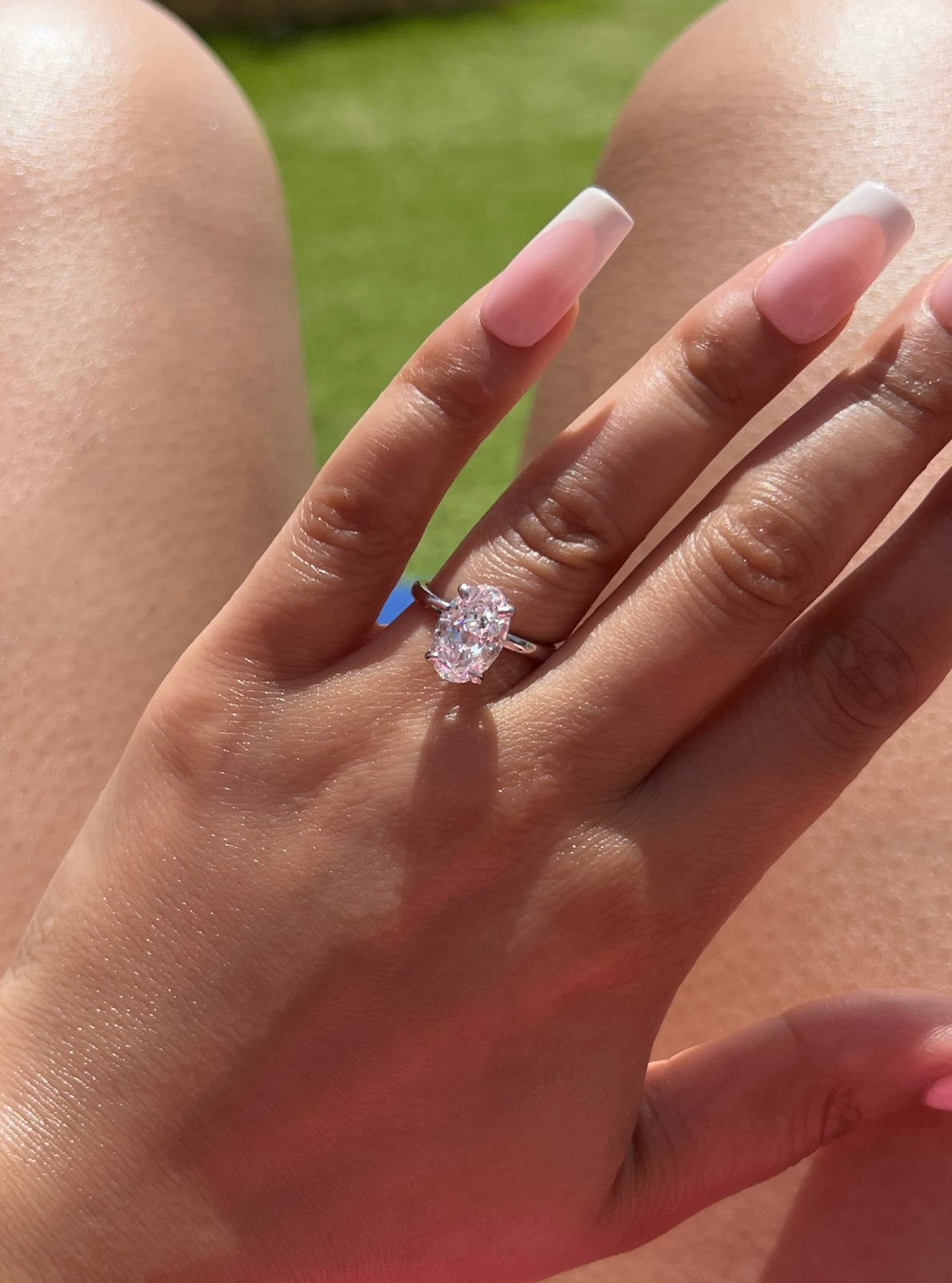 Diana Oval Cut Solitaire Sterling Silver Ring- Silver (Pre-Order)