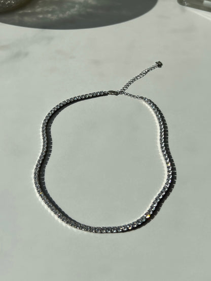 Dilara Sterling Silver Tennis Necklace- 3mm (Pre-Order)