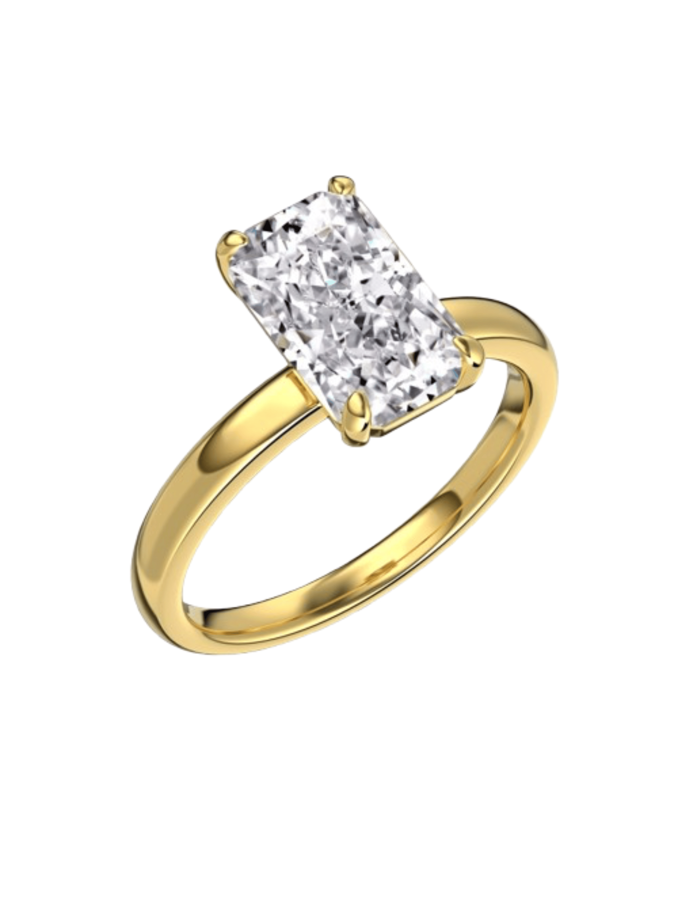 Celina Radiant Cut Solitaire Sterling Silver Ring