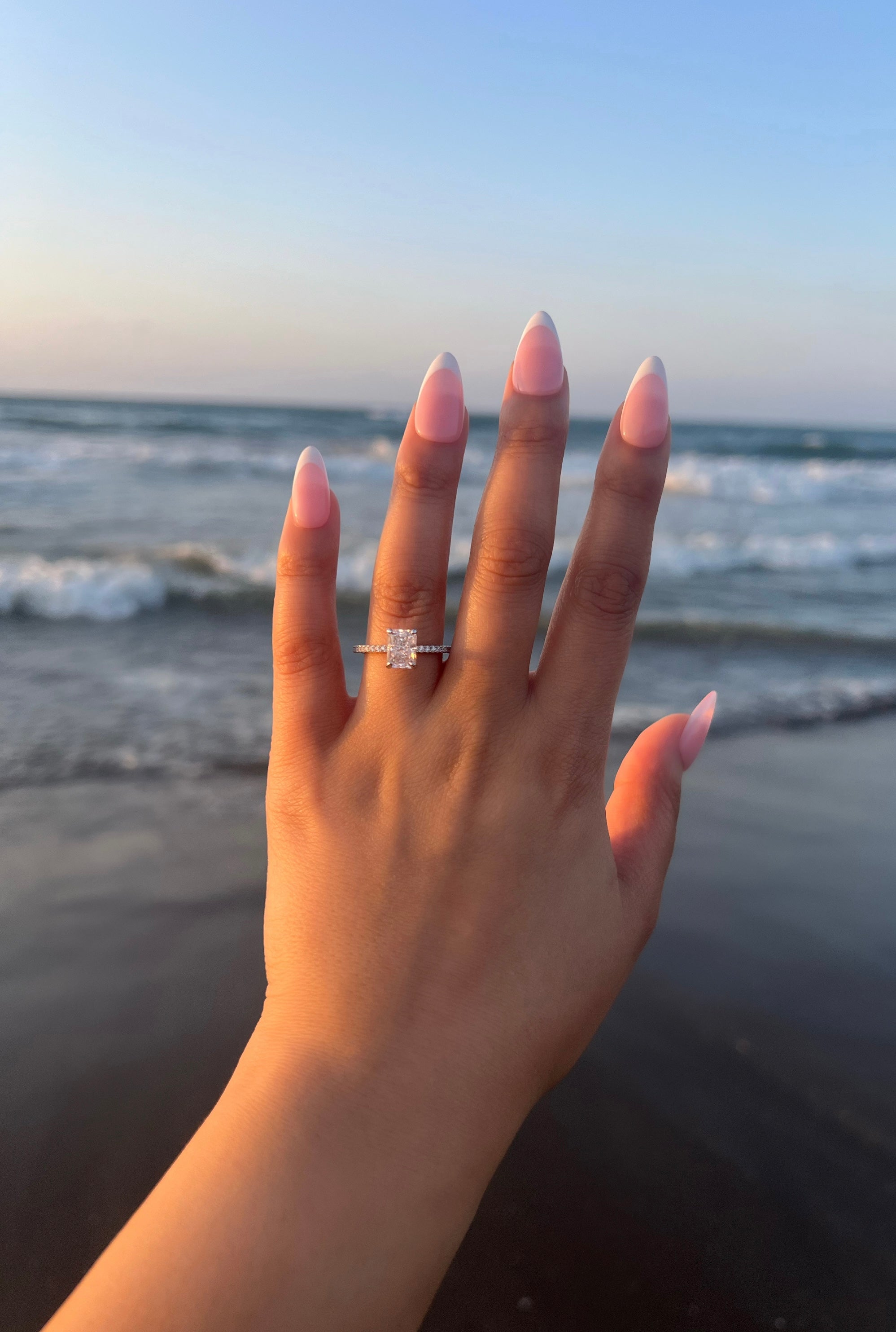 Mini Cecilia Radiant Cut Sterling Silver Ring- Silver (Pre-Order)