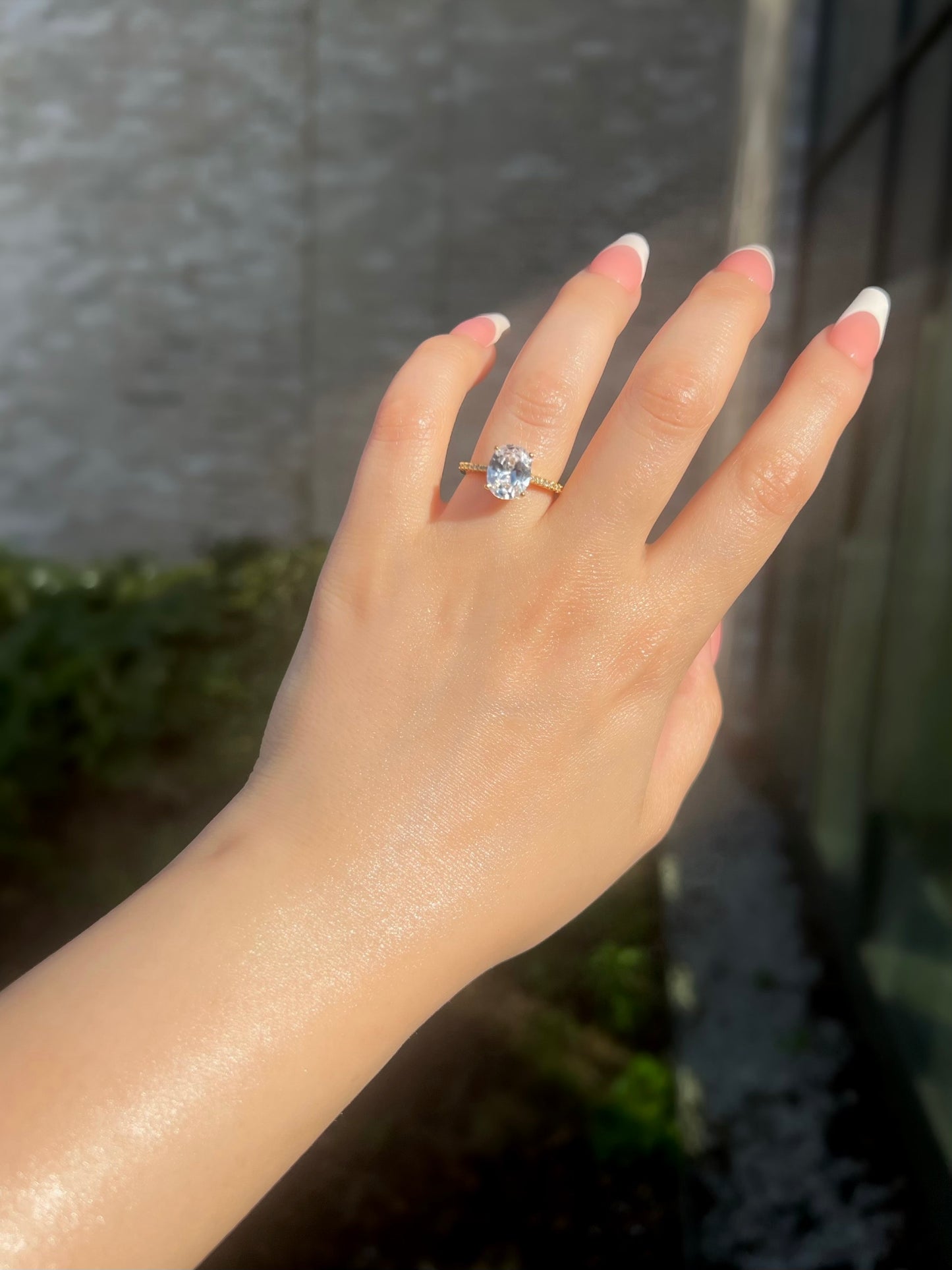 Anastasia Oval Cut Sterling Silver Ring- Gold