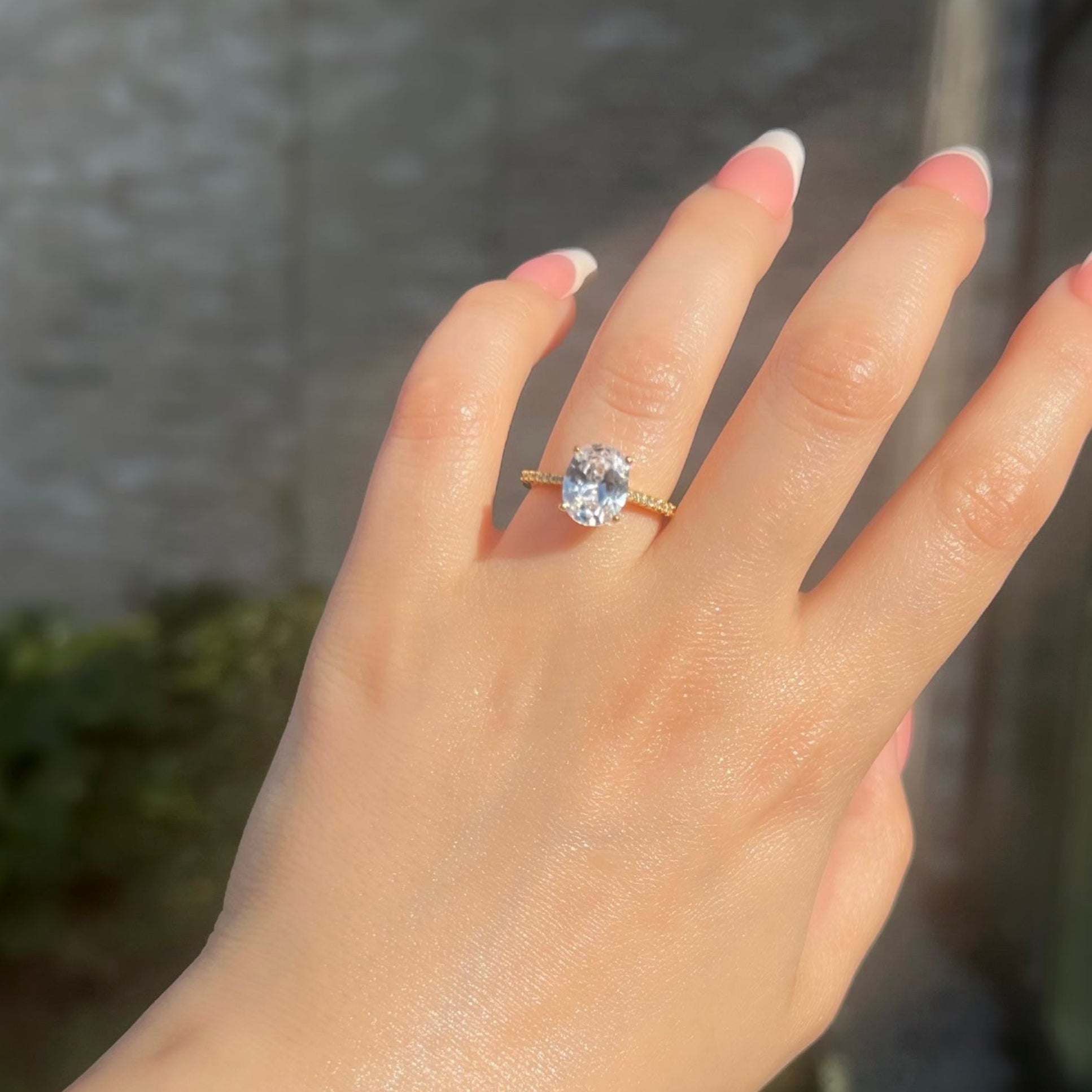 Anastasia Oval Cut Sterling Silver Ring- Gold