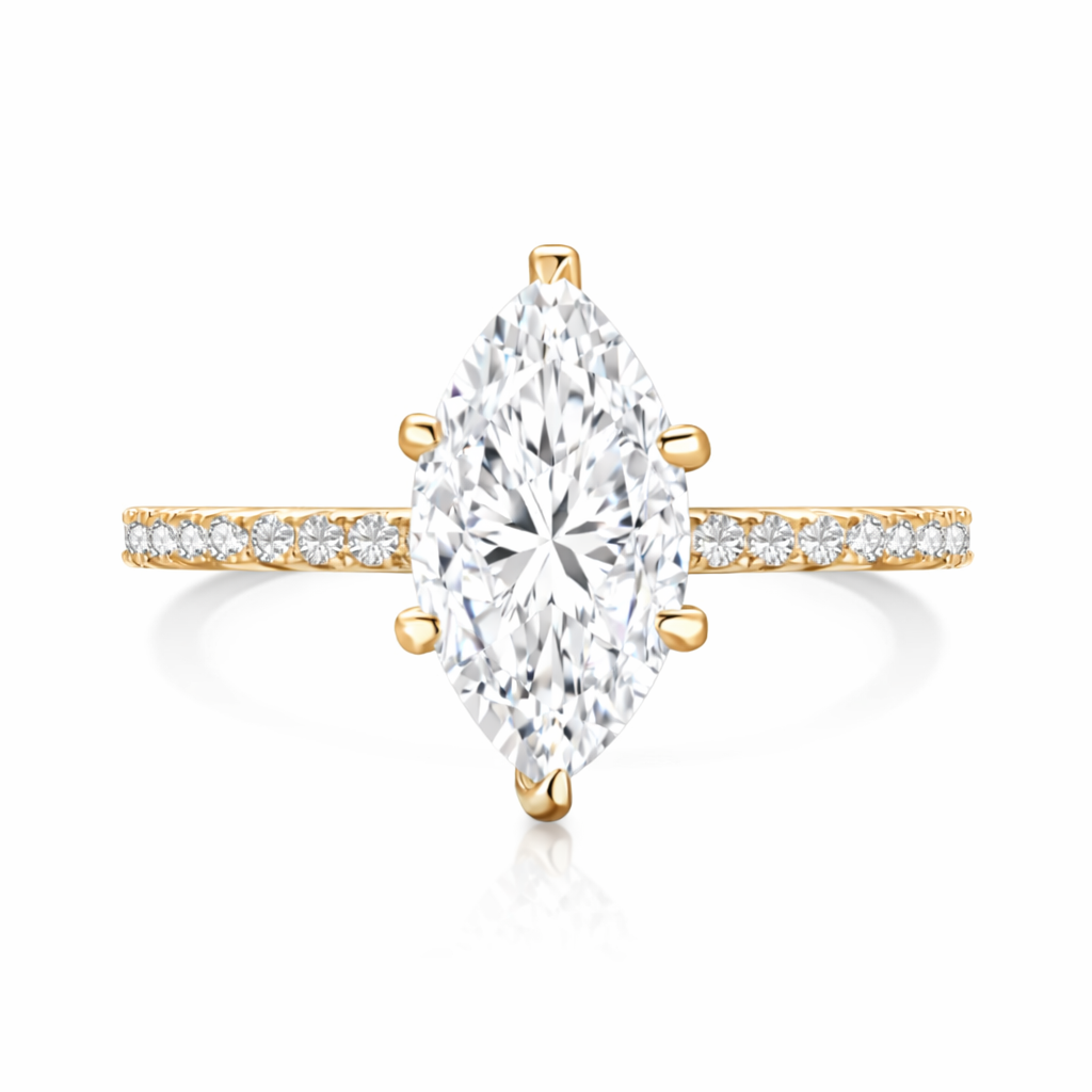 Farah Marquise Cut Sterling Silver Ring- Gold (Pre-Order)