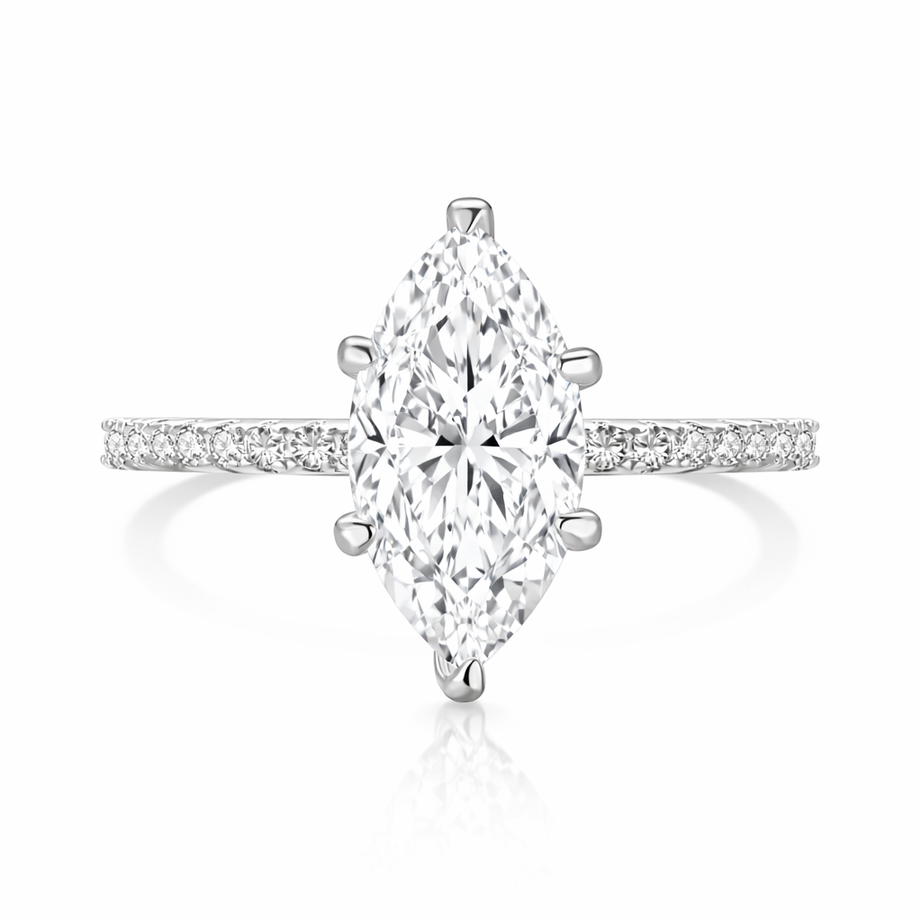 Farah Marquise Cut Sterling Silver Ring- Silver (Pre-Order)
