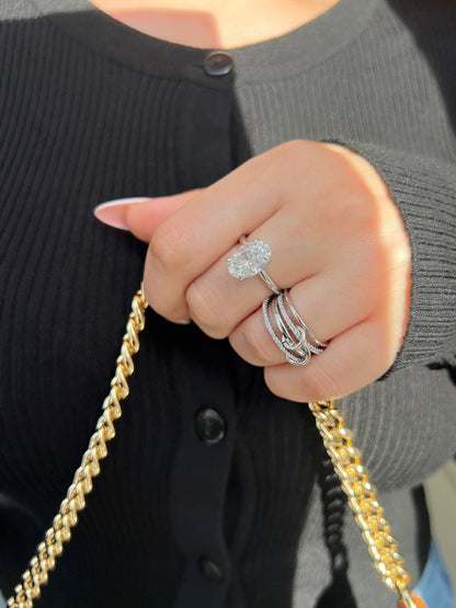 Diana Oval Cut Solitaire Sterling Silver Ring- Silver (Pre-Order)