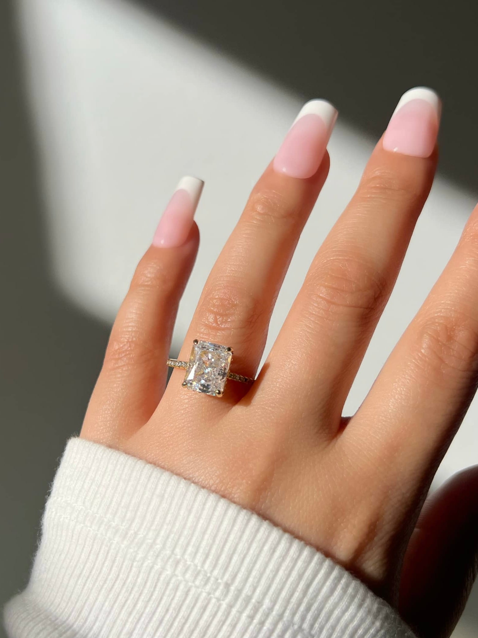 Cecilia Radiant Cut Sterling Silver Ring- Gold