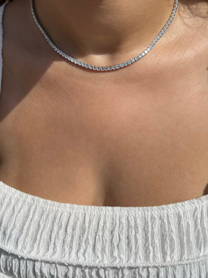 Dilara Sterling Silver Tennis Necklace- 3mm (Pre-Order)