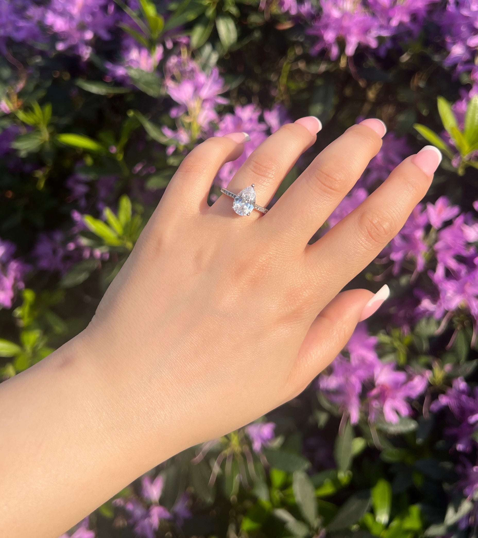 Seréna Pear Cut Sterling Silver Ring- Silver (Pre-Order)