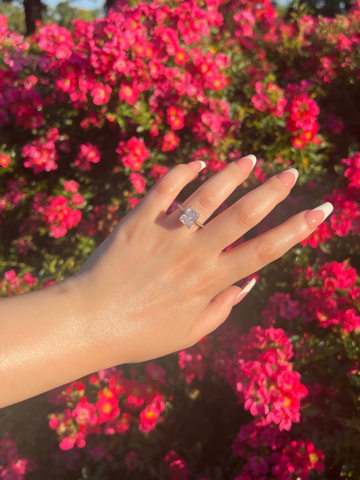 Cecilia Radiant Cut Sterling Silver Ring- Silver