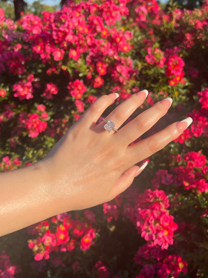 Cecilia Radiant Cut Sterling Silver Ring- Silver