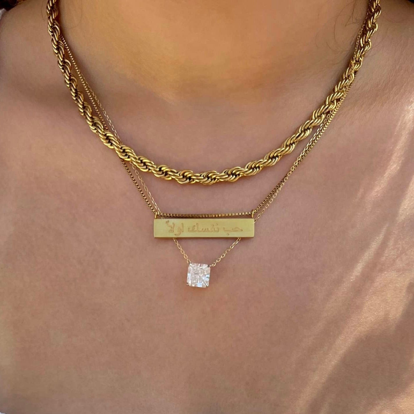 Gold Twist Rope Chain Necklace- 5mm