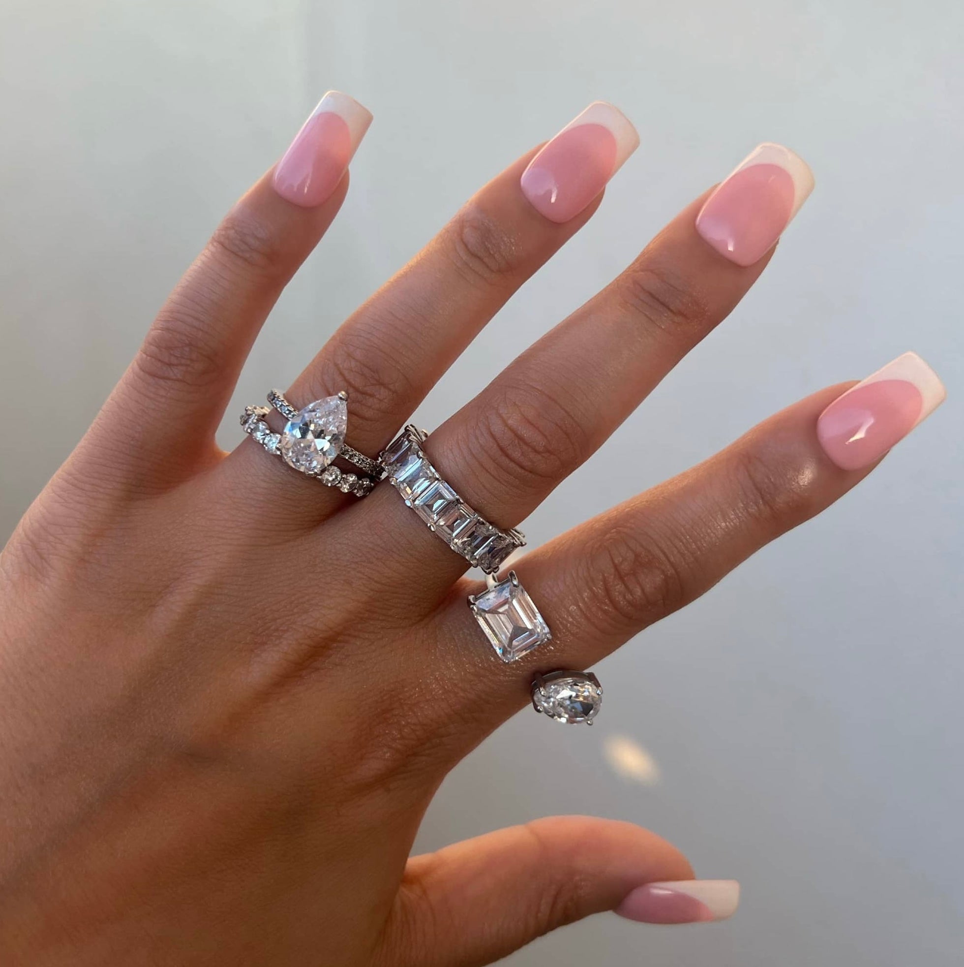 Eva Round Cut Eternity Band Sterling Silver Ring- Silver (Pre-Order)